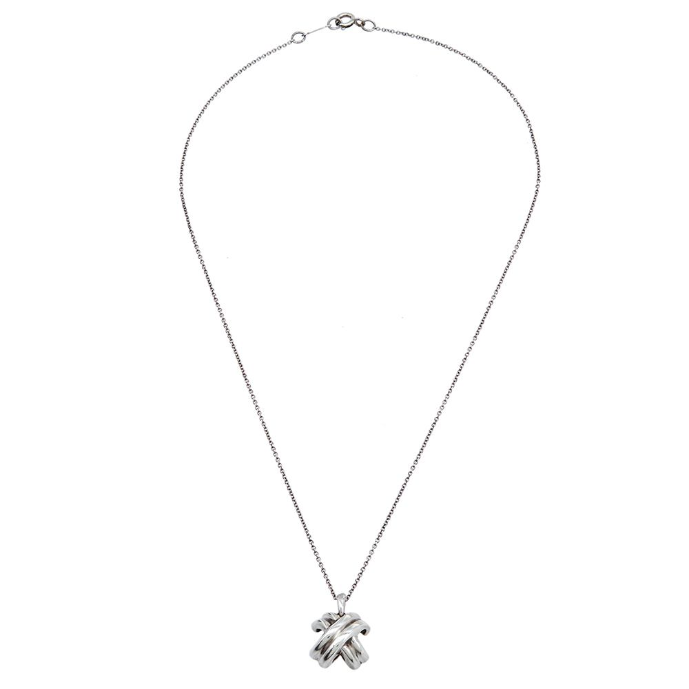 

Tiffany & Co. Signature X Silver Pendant Necklace