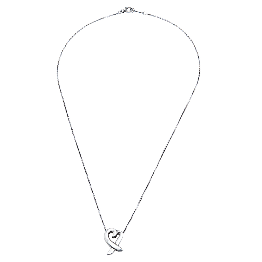 

Tiffany & Co. Palamo Picasso Heart Pendant Silver Chain Necklace