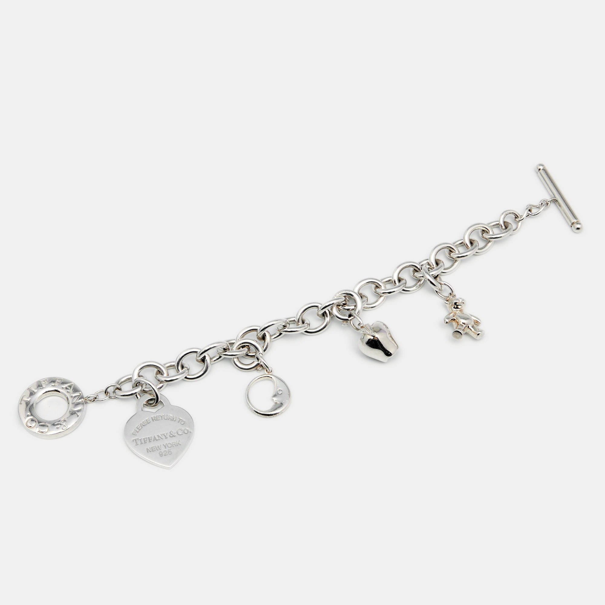 

Tiffany & Co. Sterling Silver Please Return to Tiffany Multi Charms Toggle Bracelet