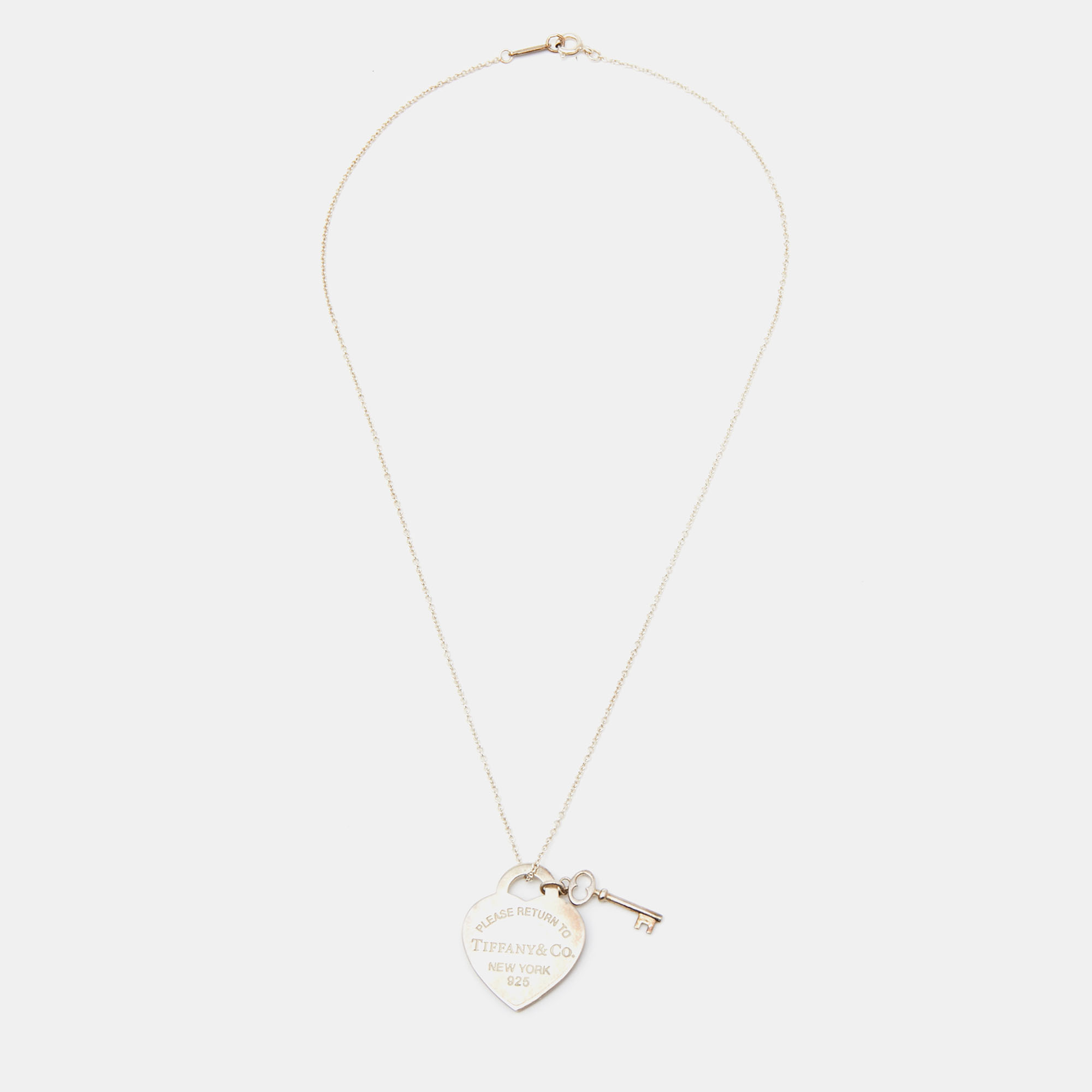 

Tiffany & Co. Return To Tiffany Heart Tag with Key Silver Pendant Necklace