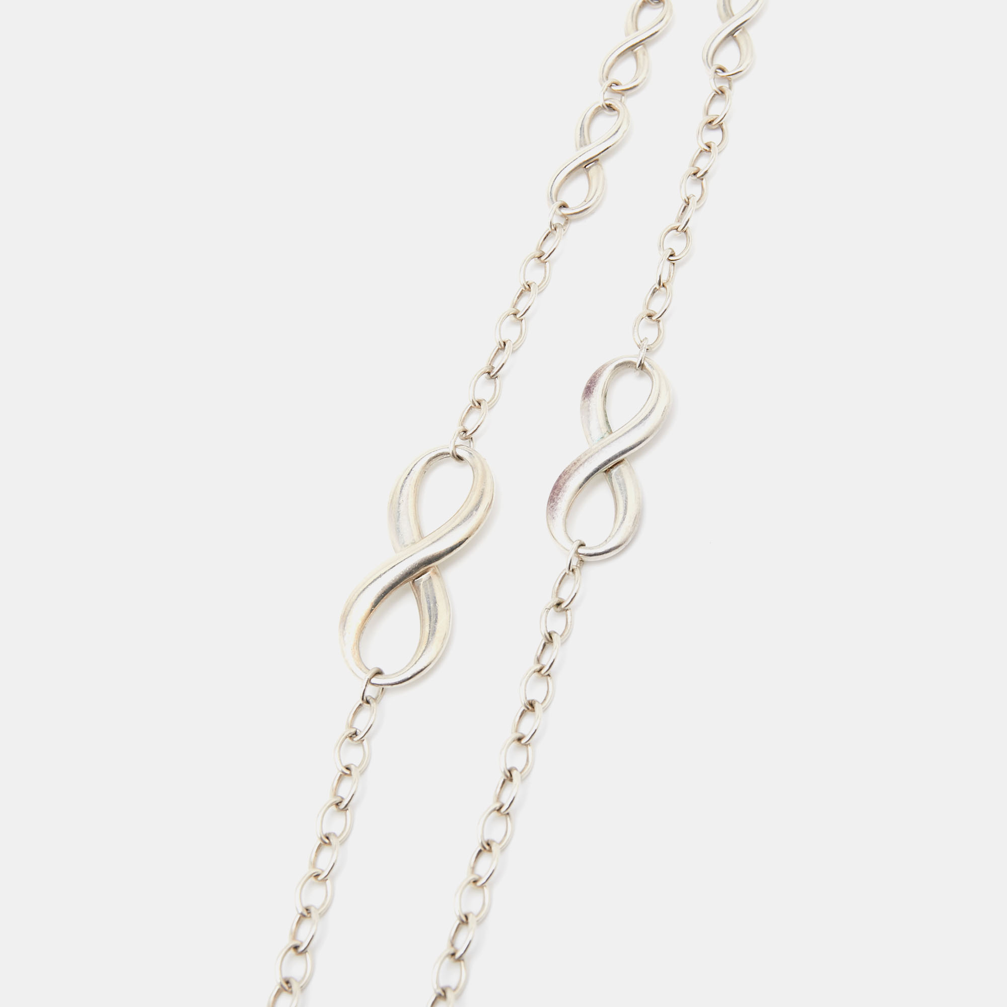 

Tiffany & Co. Infinity Silver Chain Link Long Station Necklace