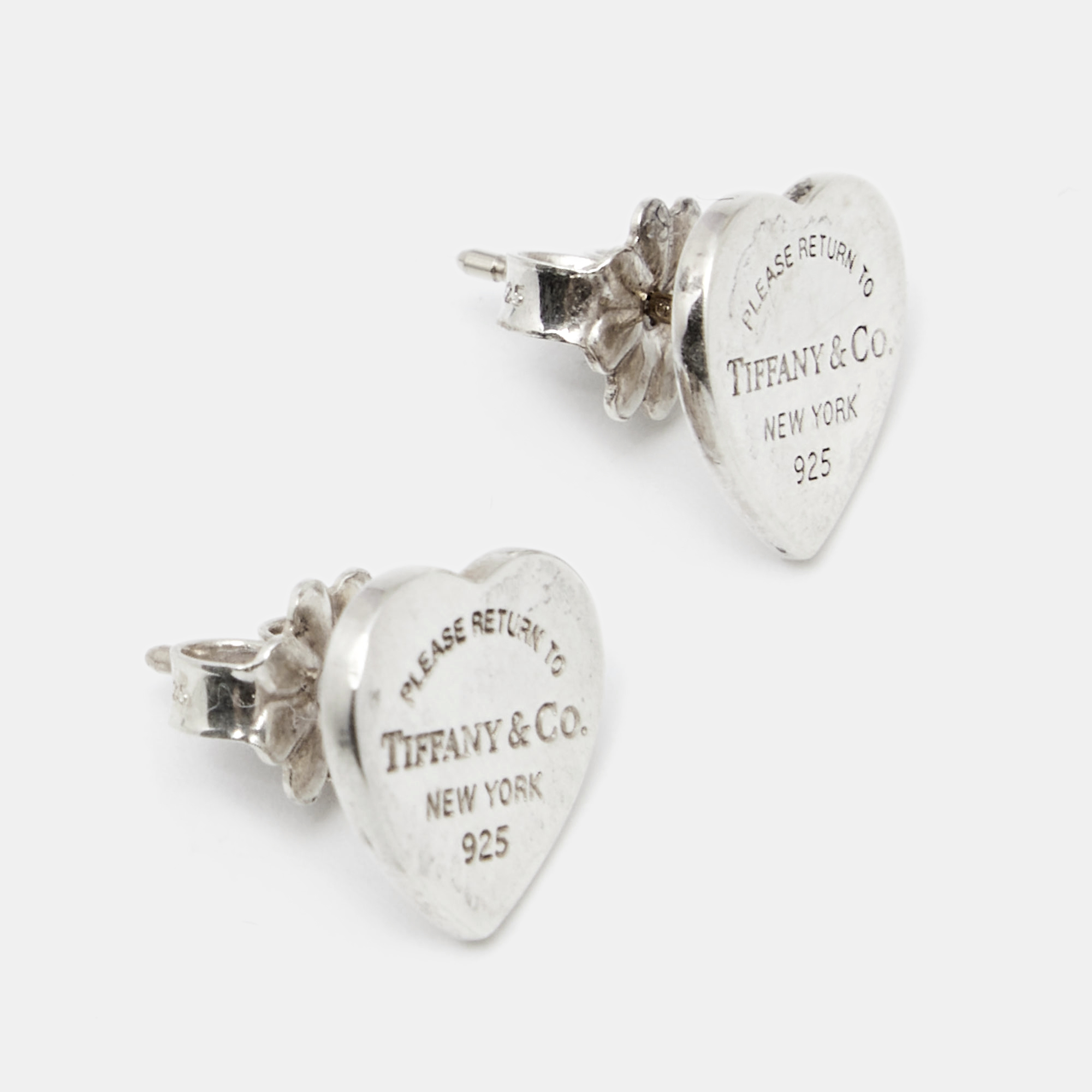 

Tiffany & Co. Return to Tiffany Heart Tag Sterling Silver Stud Earrings