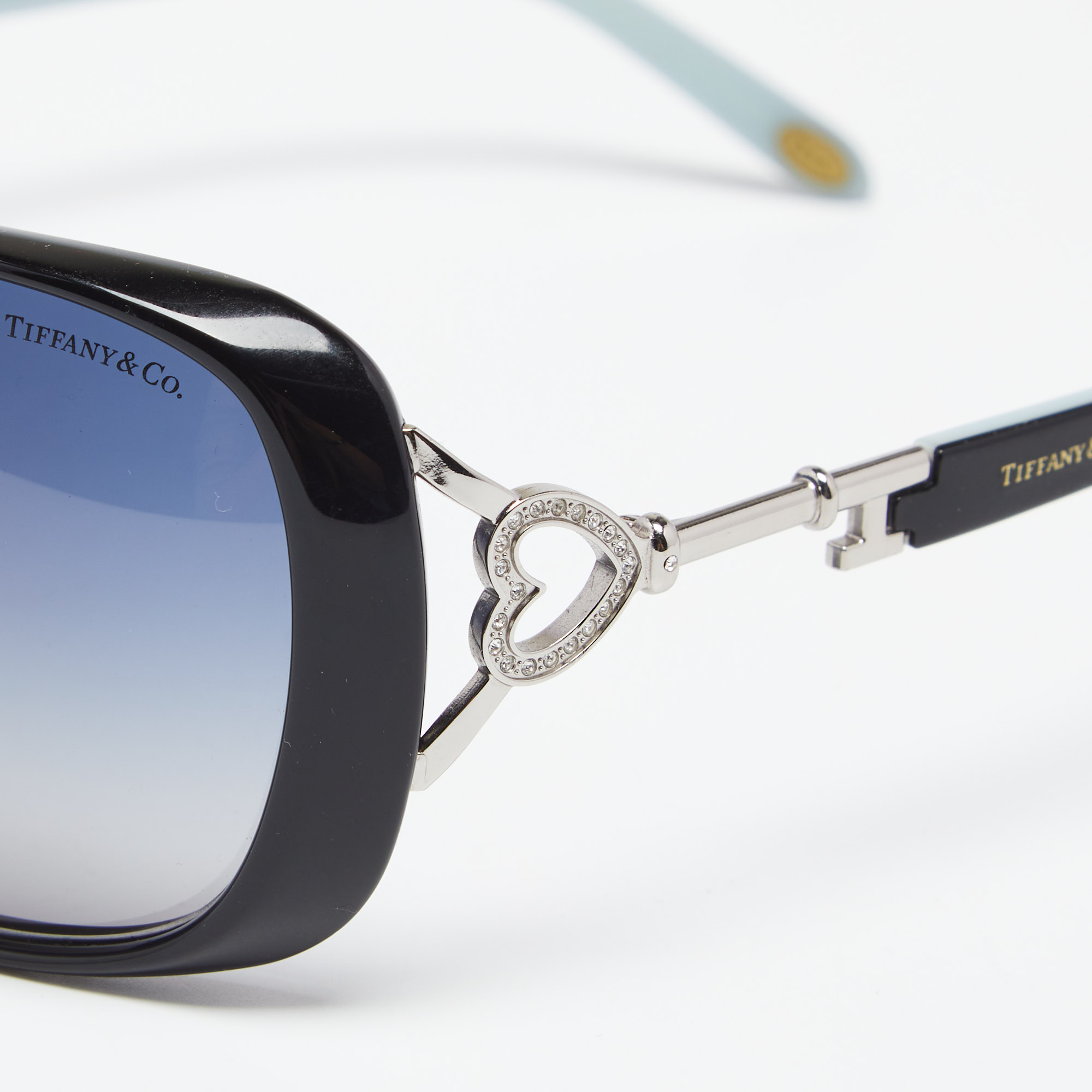 

Tiffany & Co. Blue TF4055 Key Heart Rectangle Gradient Sunglasses, Black
