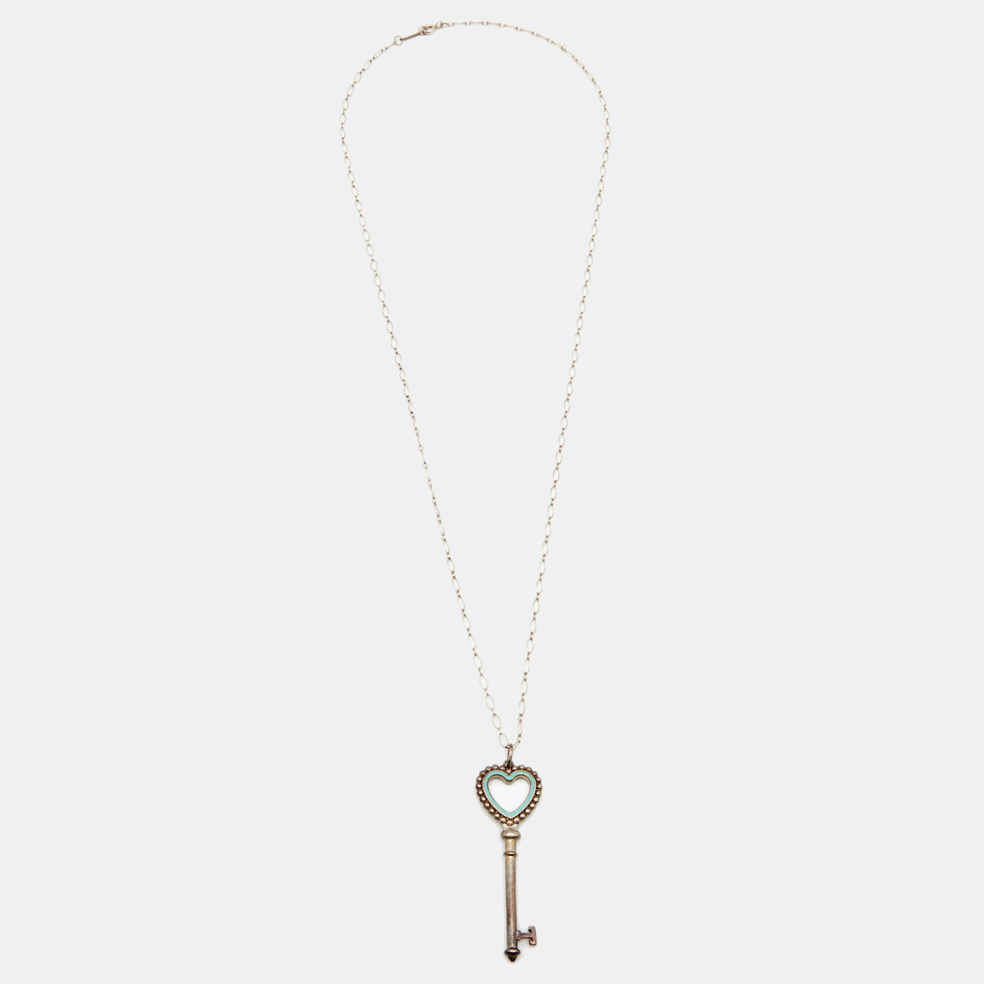 

Tiffany & Co. Tiffany Key Enamel Sterling Silver Pendant Necklace