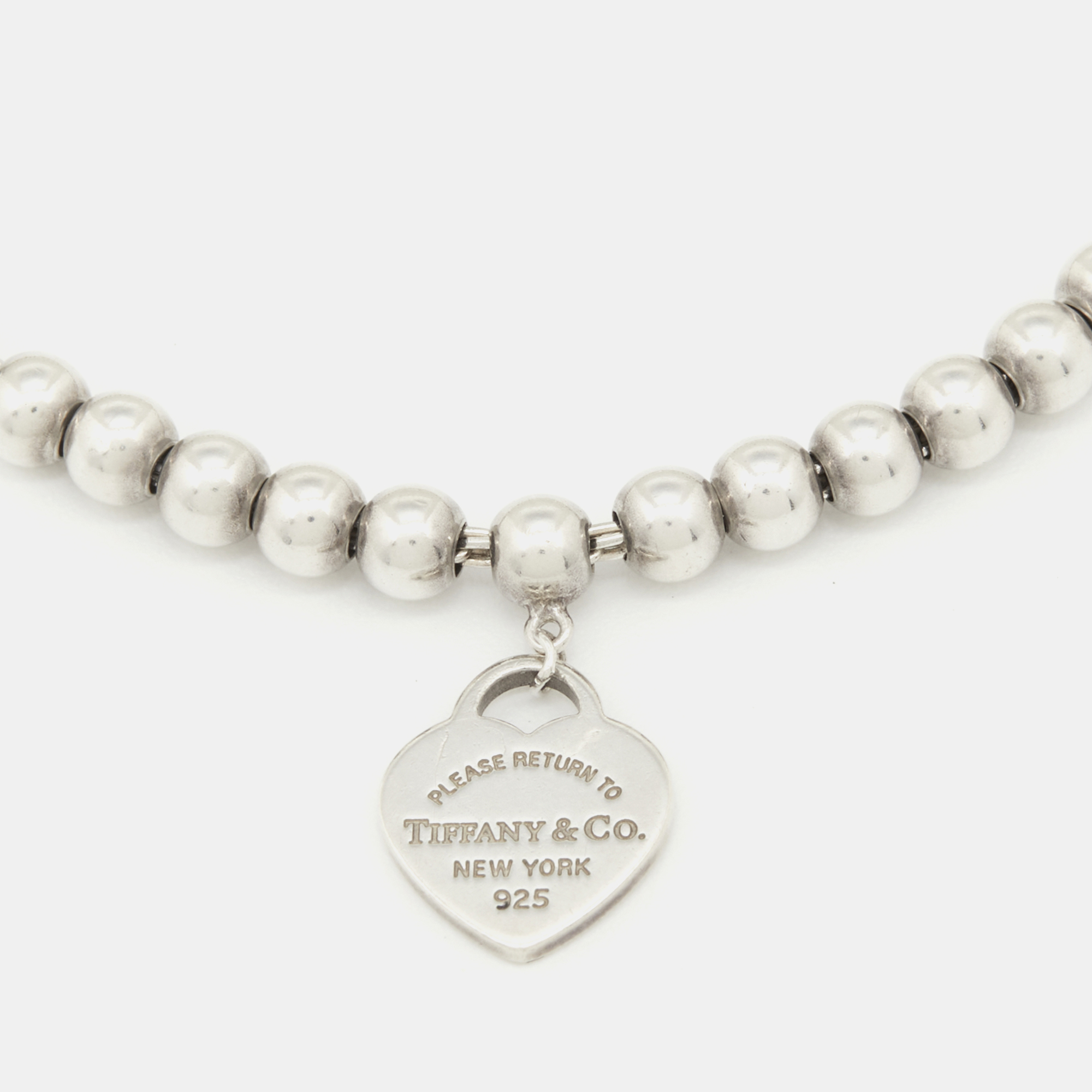 

Tiffany & Co. Return to Tiffany Heart Tag Silver Bead Bracelet