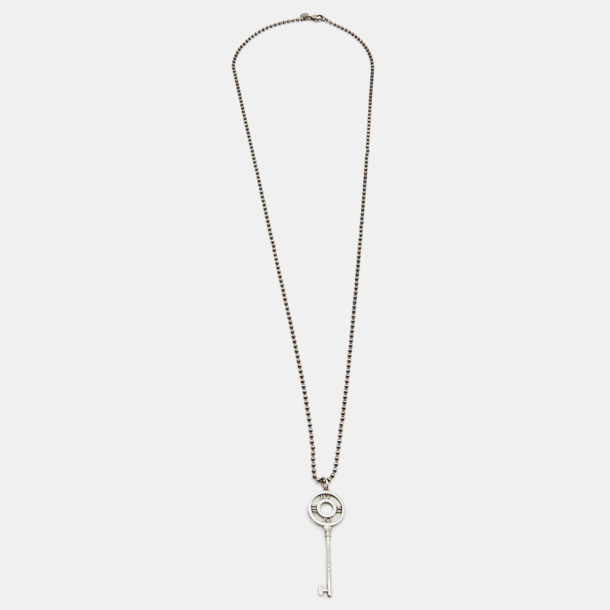 

Tiffany & Co. Atlas Key Sterling Silver Pendant Necklace