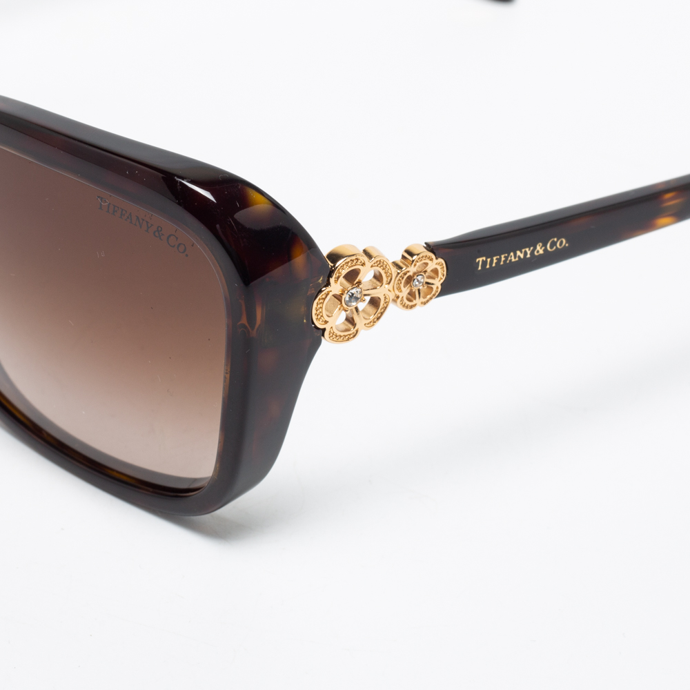 

Tiffany & Co. Brown Havana TF4024 Oversize Gradient Sunglasses