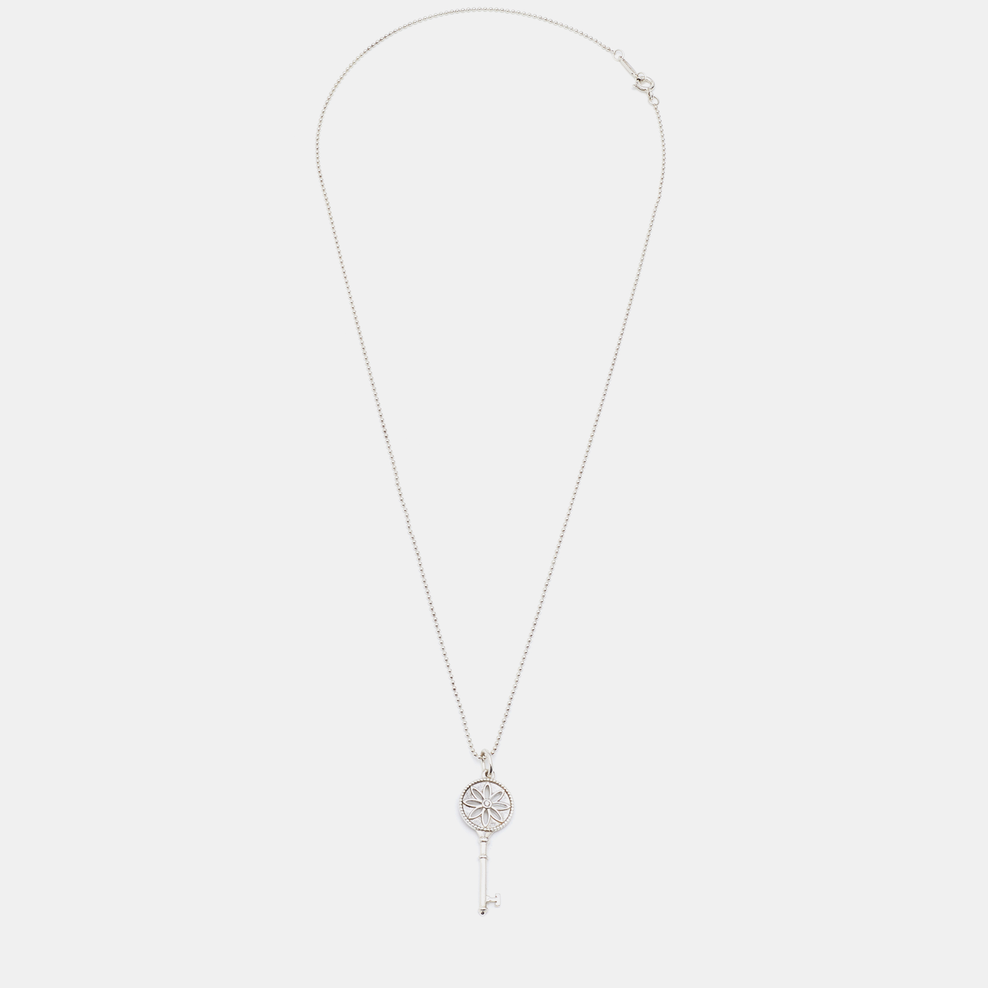 

Tiffany & Co. Daisy Key Sterling Silver & Diamond Pendant Necklace