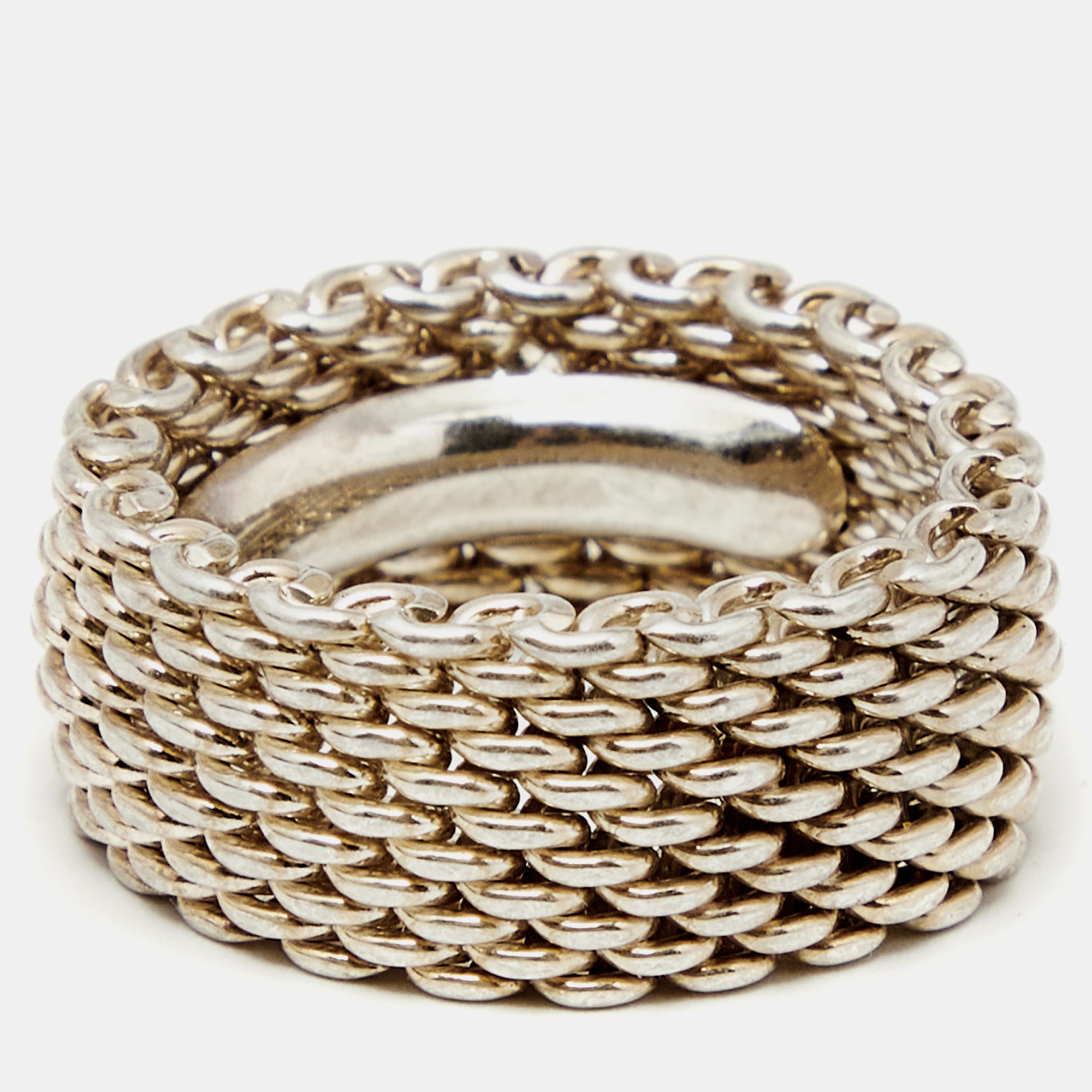 

Tiffany & Co. Somerset Sterling Silver Mesh Ring Size