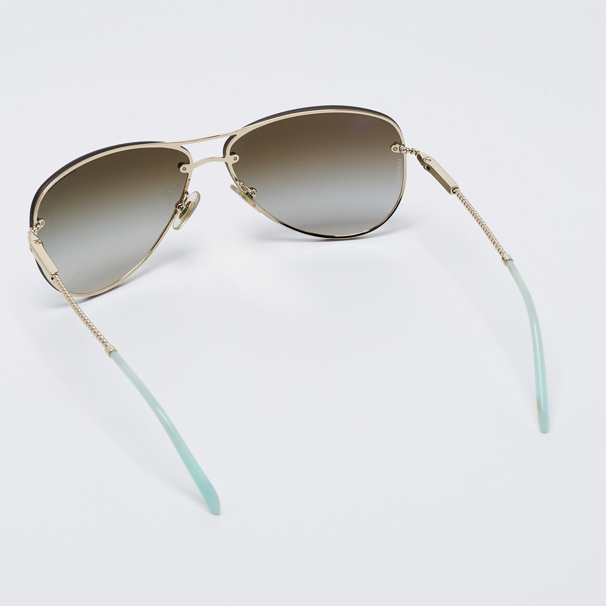 

Tiffany & Co. Rose Gold Tone/ Green Gradient TF 3039-B Aviator Sunglasses