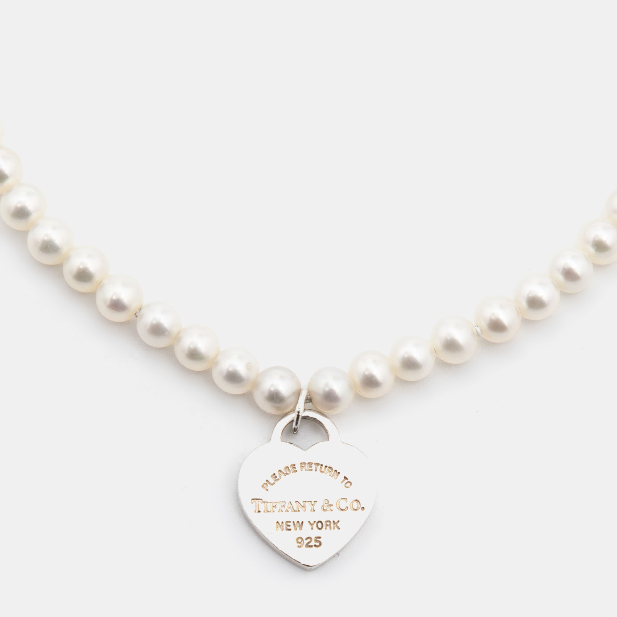 

Tiffany & Co. Return to Tiffany Heart Tag Pearls Sterling Silver Bracelet