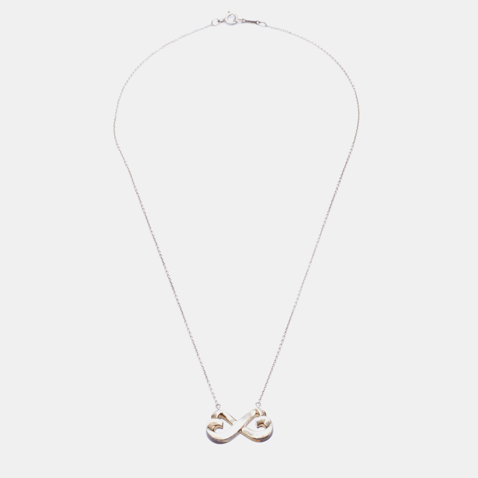 

Tiffany & Co. X Paloma Picasso Silver Double Heart Infinity Pendant Necklace