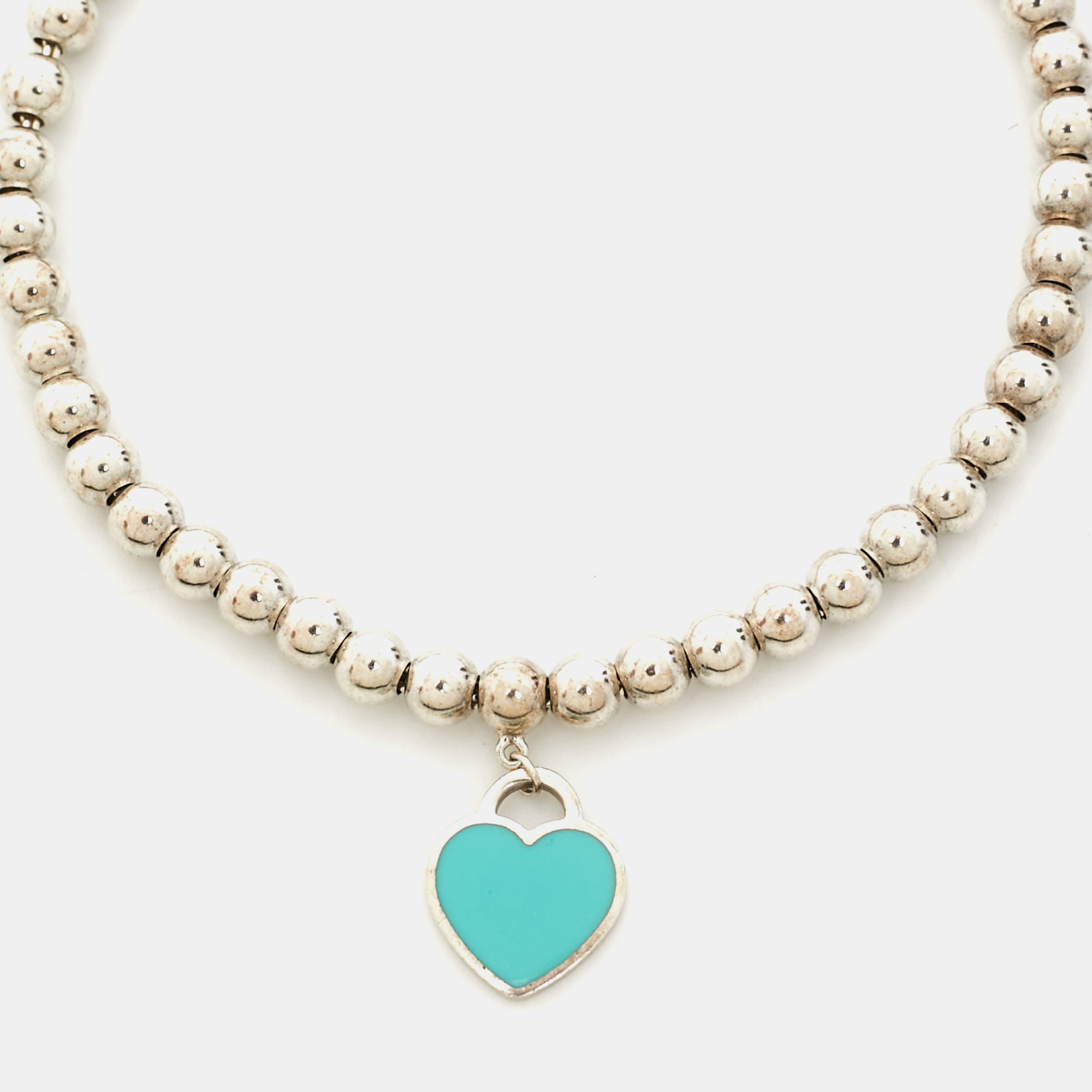 

Tiffany & Co. Return To Tiffany Love Heart Tag Blue Enamel Silver Sterling Silver Bracelet