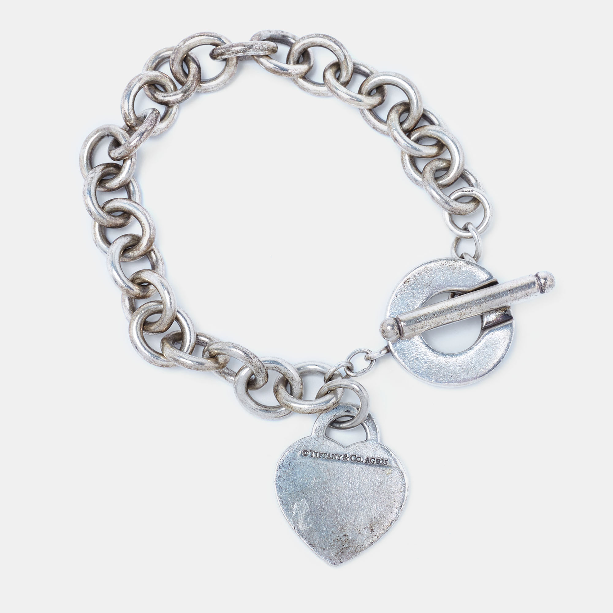 

Tiffany & Co. Return To Tiffany Love Heart Tag Sterling Silver Toggle Bracelet