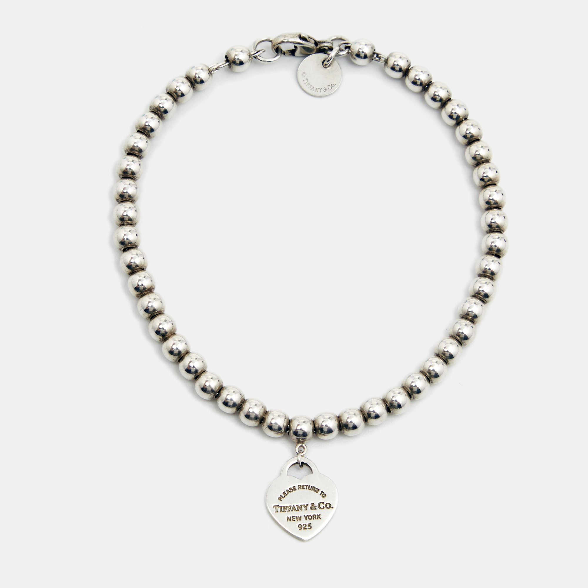 

Tiffany & Co. Return to Tiffany Heart Tag Enamel Silver Bead Bracelet
