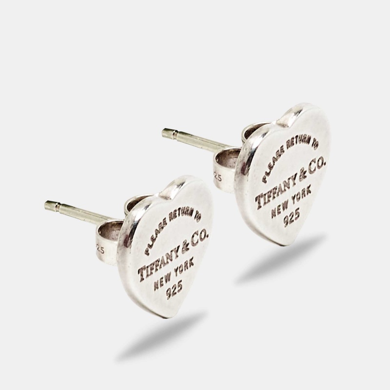 

Tiffany & Co. Return To Tiffany Mini Heart Tag Silver Stud Earrings