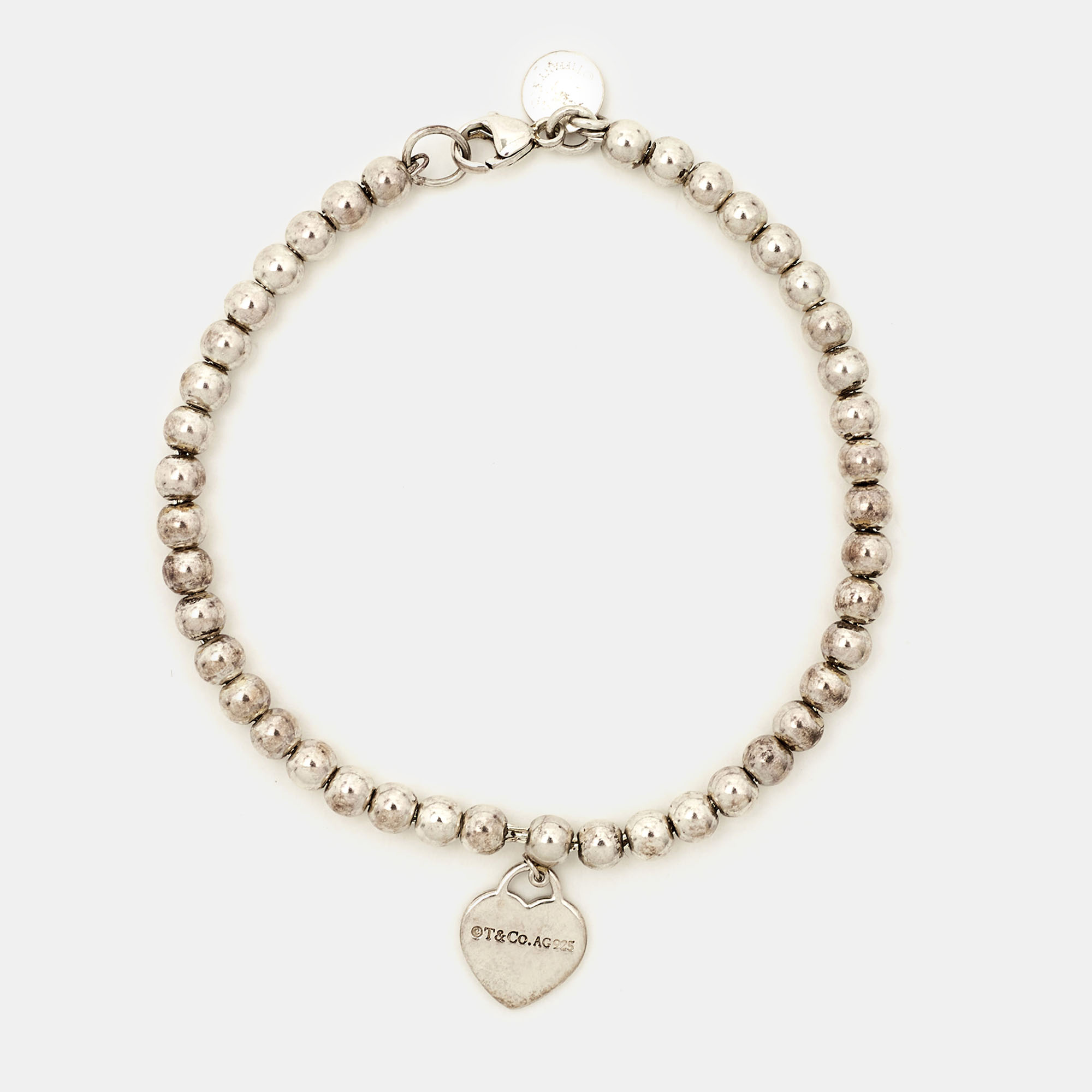 

Tiffany & Co. Return To Tiffany Heart Tag Sterling Silver Beaded Bracelet