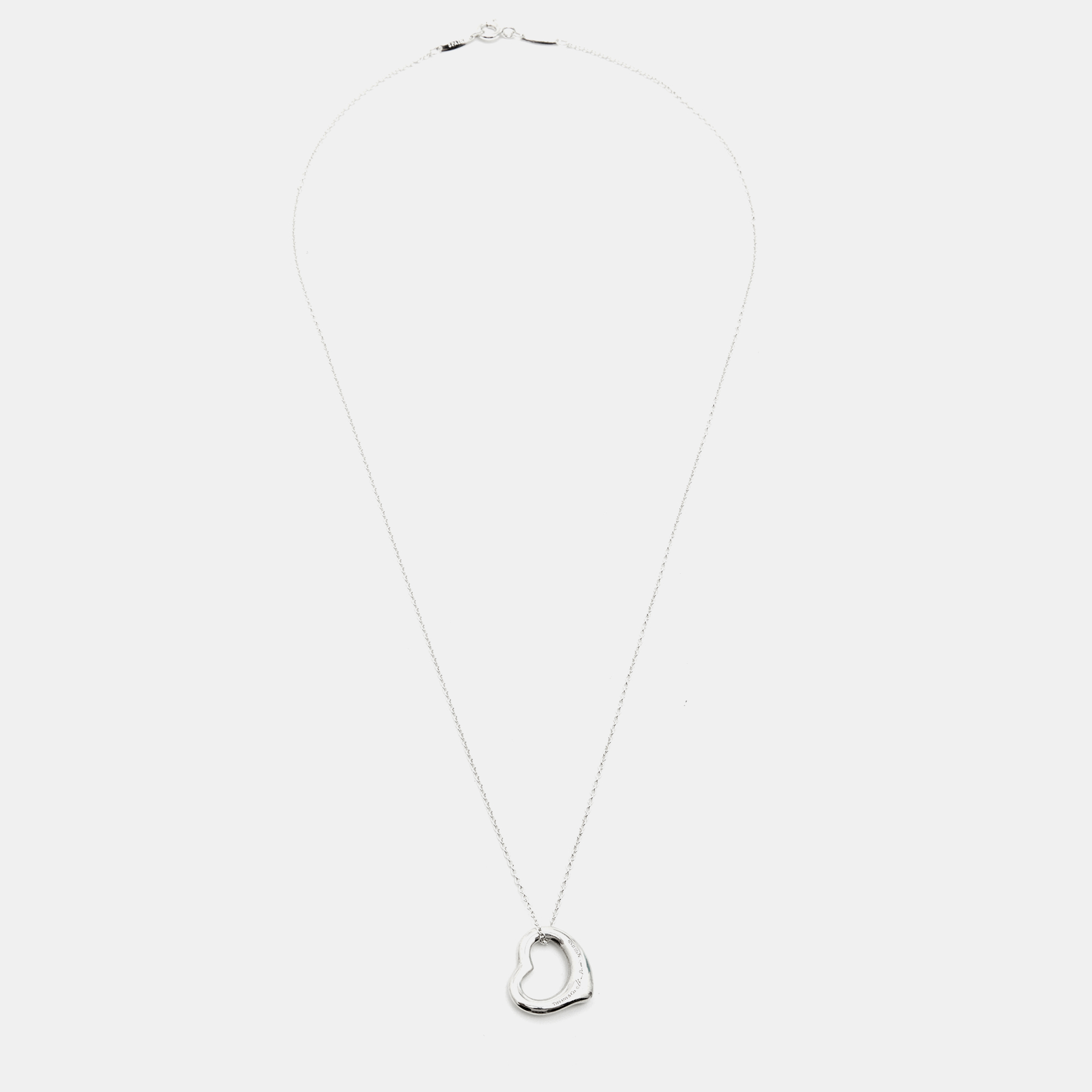 

Tiffany & Co. Elsa Peretti Open Heart Sterling Silver Pendant Necklace