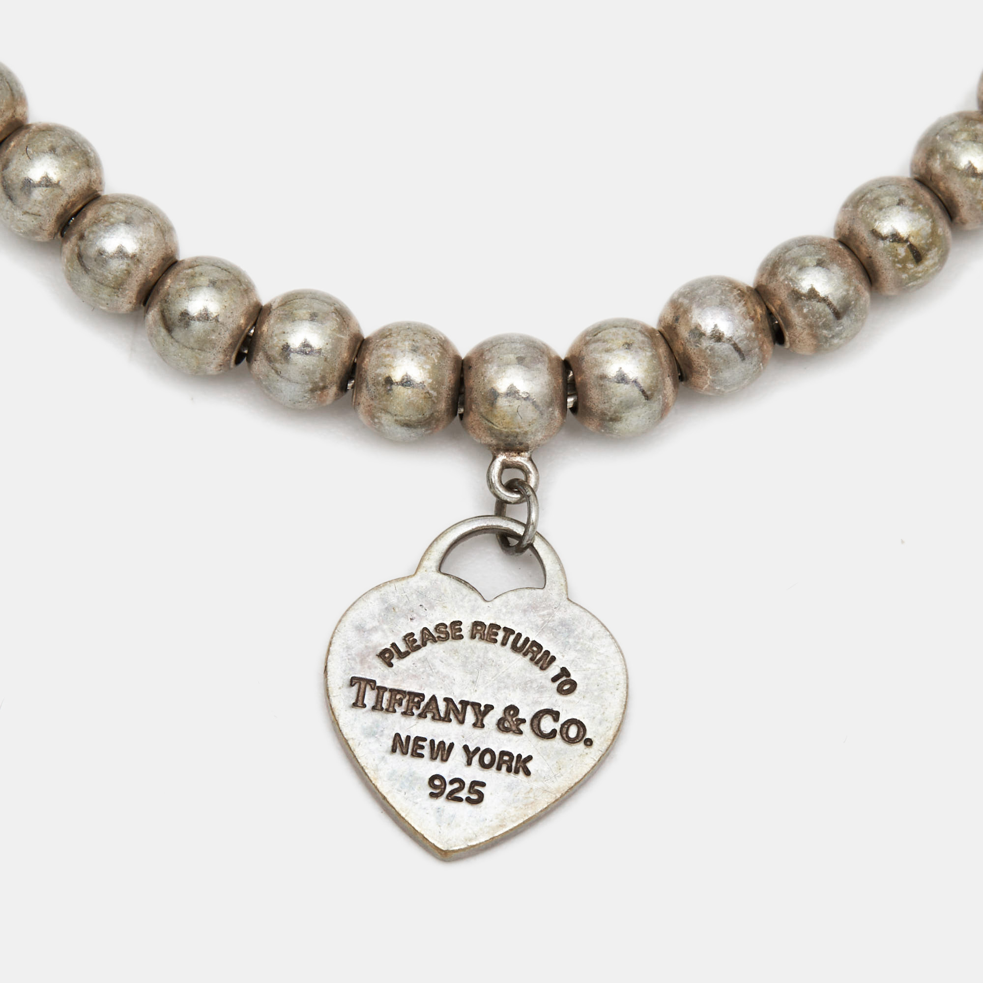 

Tiffany & Co. Return To Tiffany Heart Tag Sterling Silver Beaded Bracelet