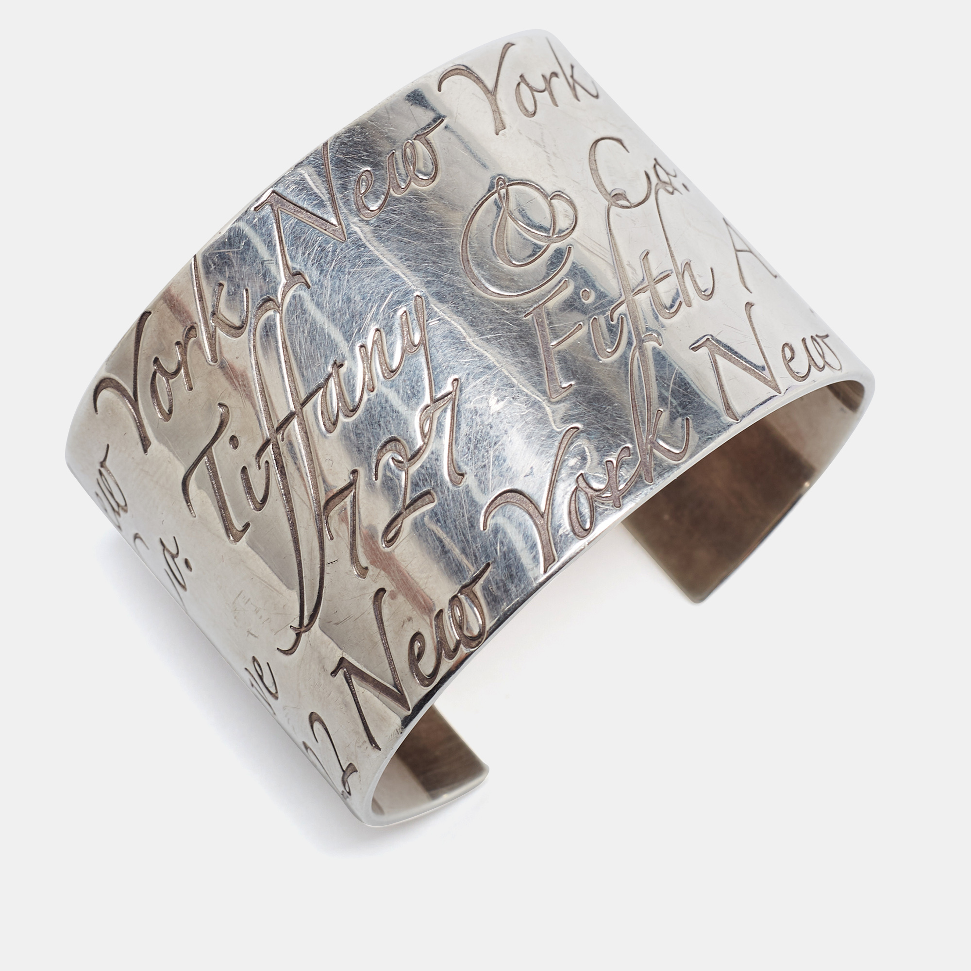 

Tiffany & Co. Note Sterling Silver Wide Cuff Bracelet