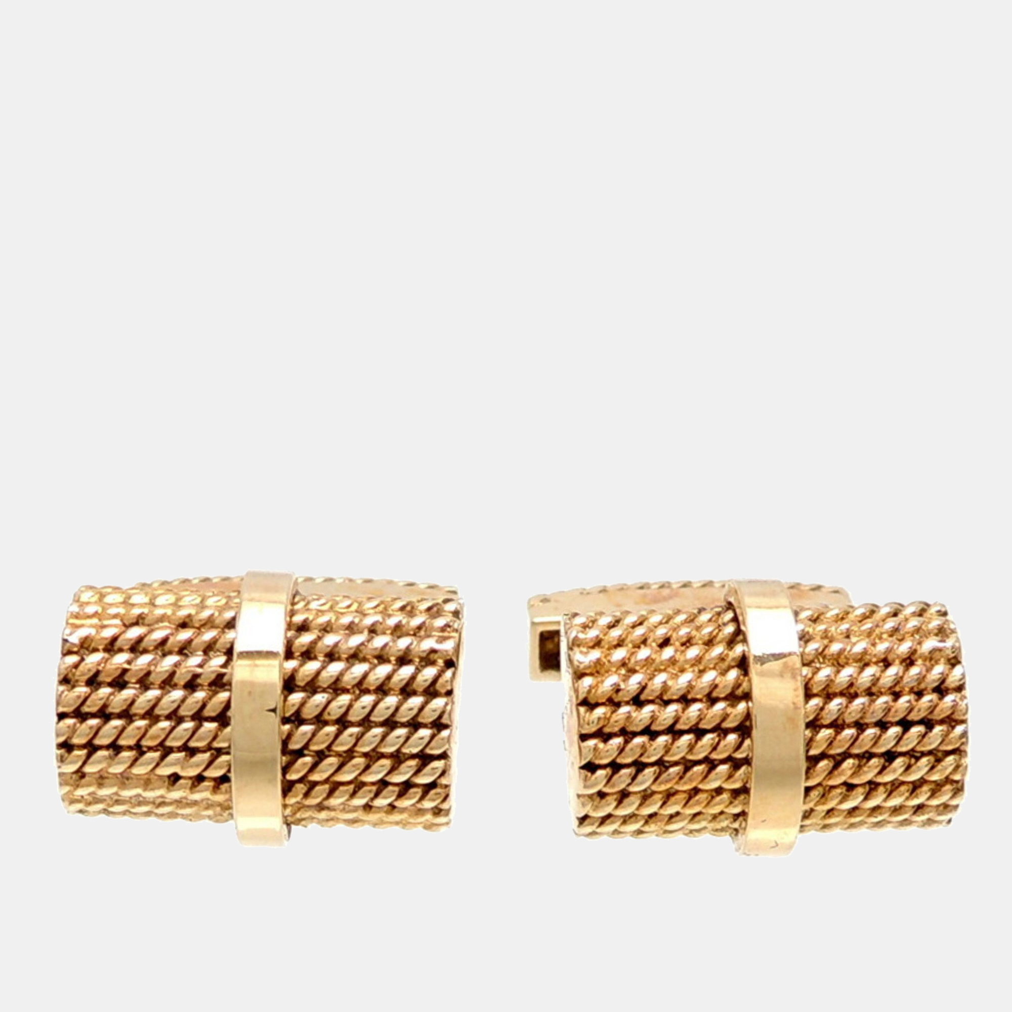 

Tiffany & Co. 18K Yellow Gold Ribbed Cufflinks