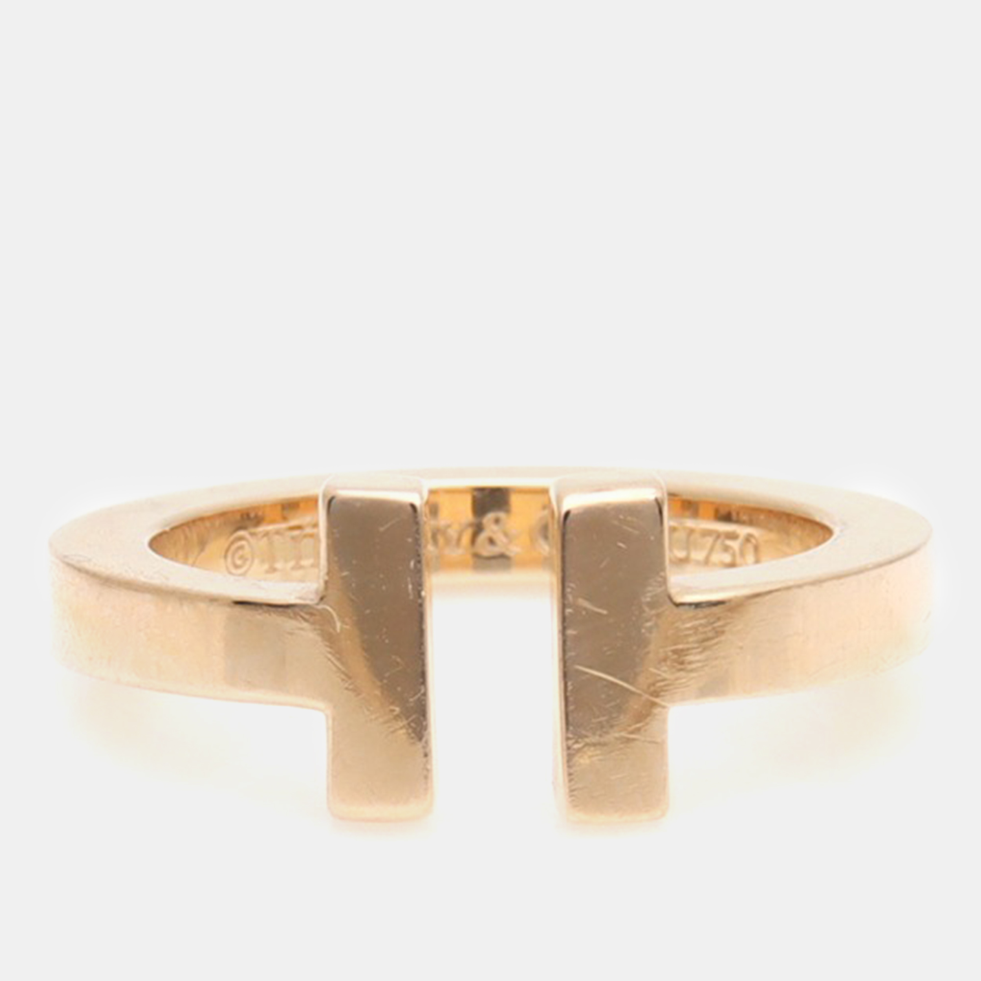 

Tiffany & Co. 18K Rose Gold T Square Ring EU 49