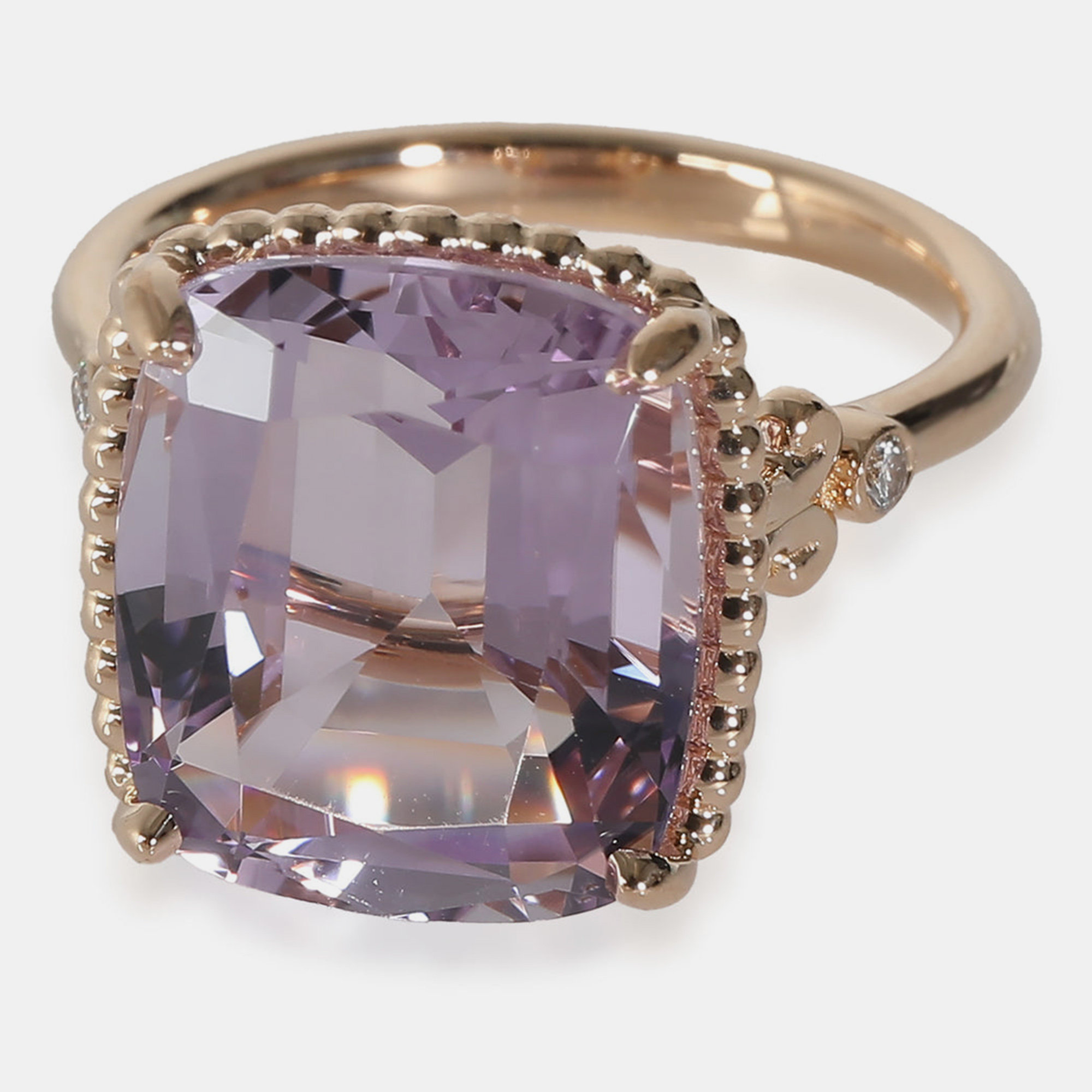 

Tiffany & Co. 18k Rose Gold Sparklers Amethyst Ring 0.03 CTW EU 52