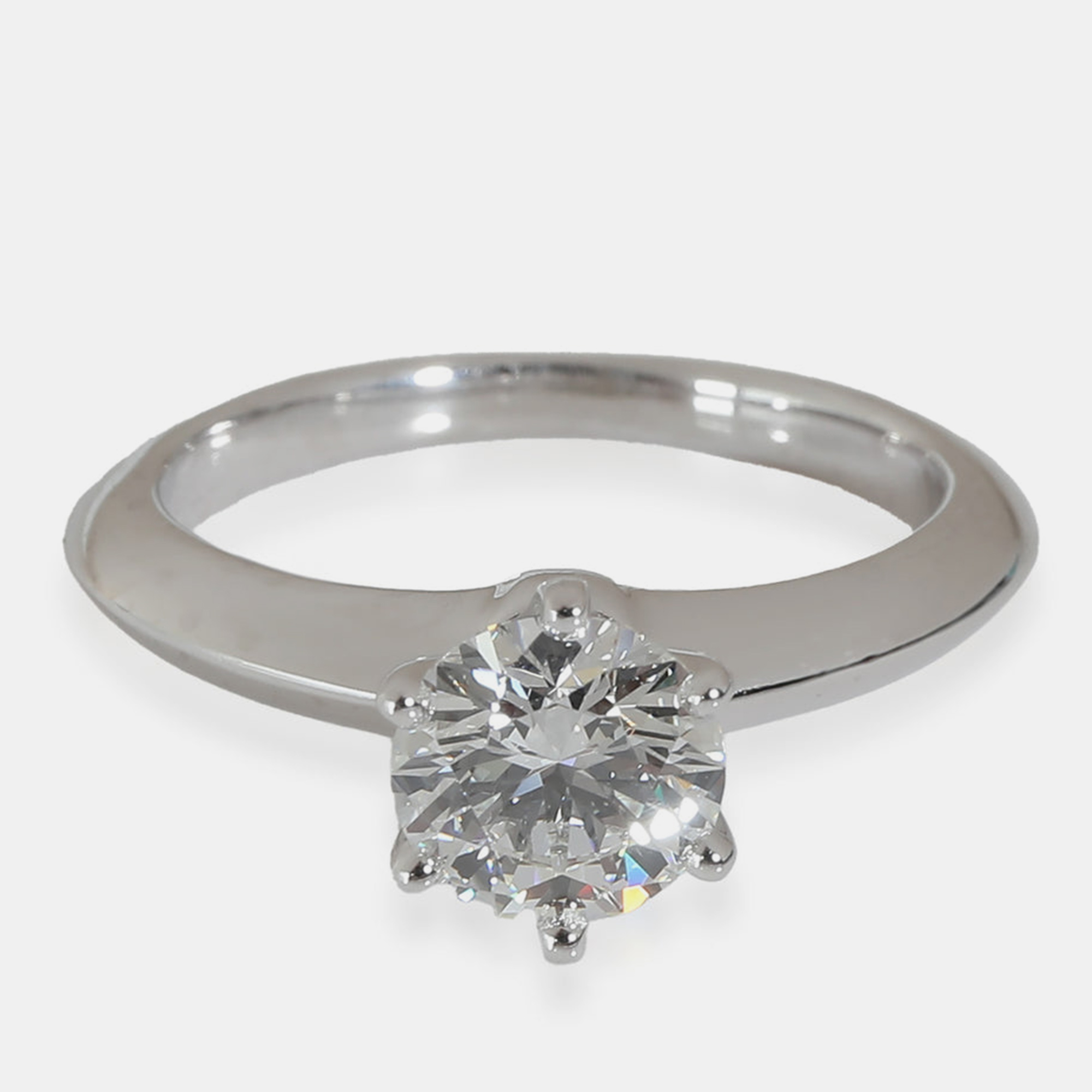 Pre-owned Tiffany & Co Platinum F Vs1 0.9 Ctw Solitaire Diamond Engagement Ring Us 4.75