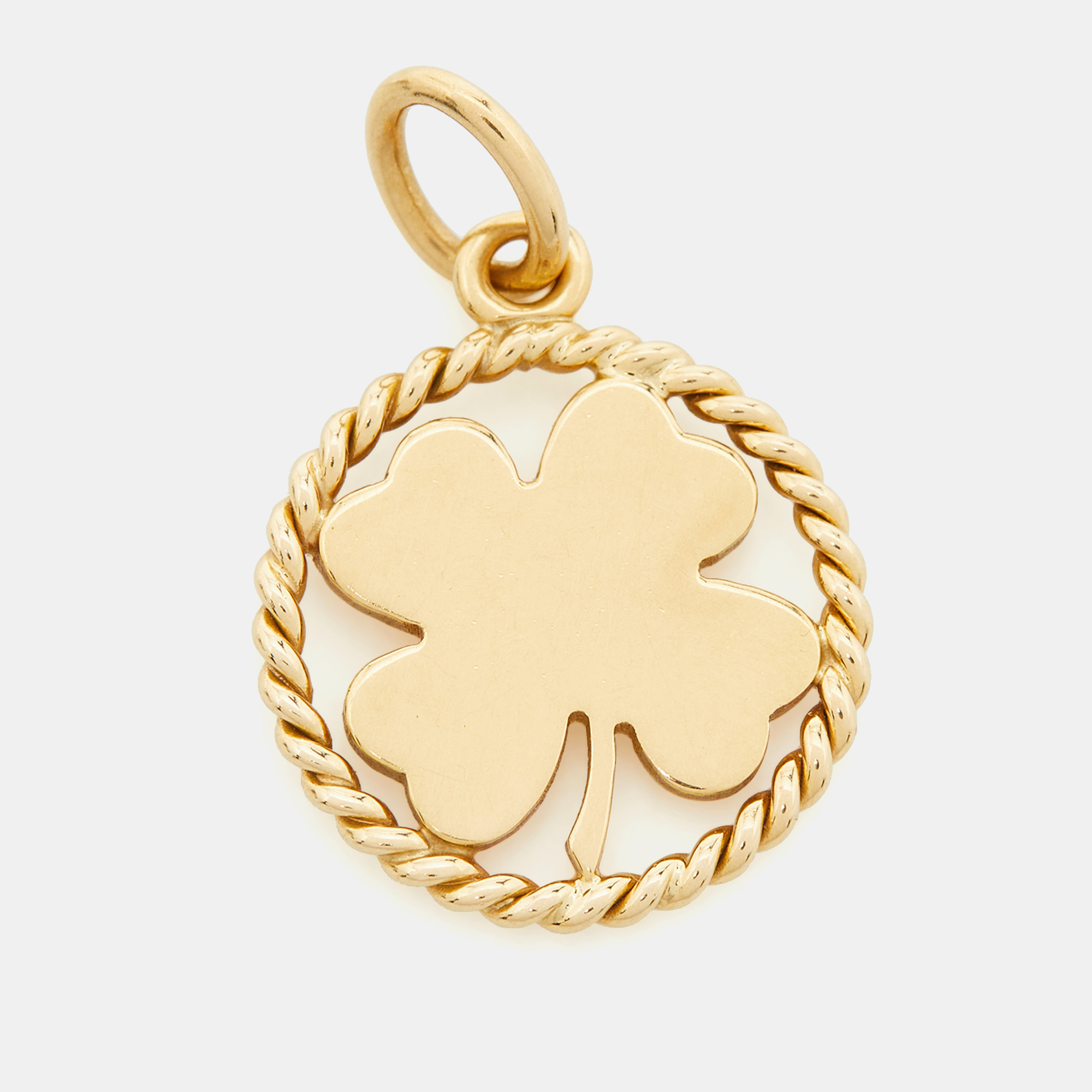 

Tiffany & Co. Four Leaf Clover 18k Yellow Gold Round Pendant