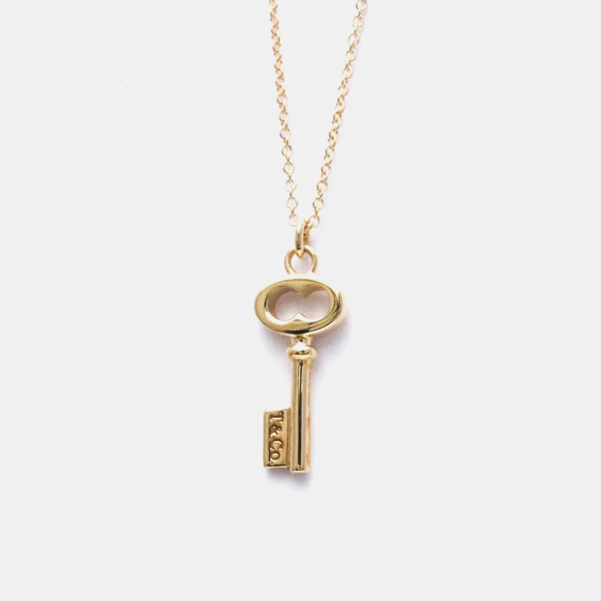 

Tiffany & Co. 18K Rose Gold Oval Key Pendant Necklace