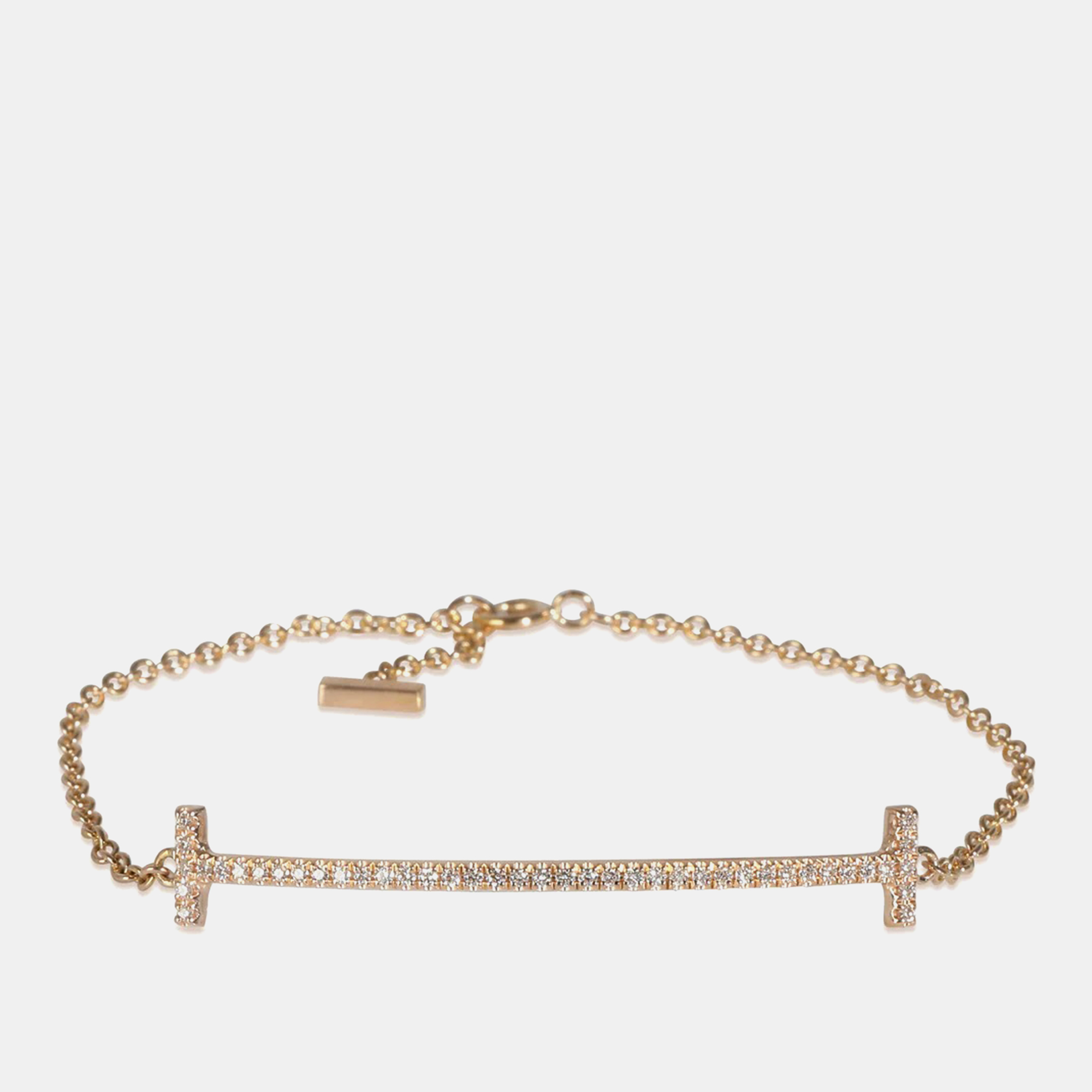 

Tiffany & Co. 18k Yellow Gold and Diamond T Smile Bracelet