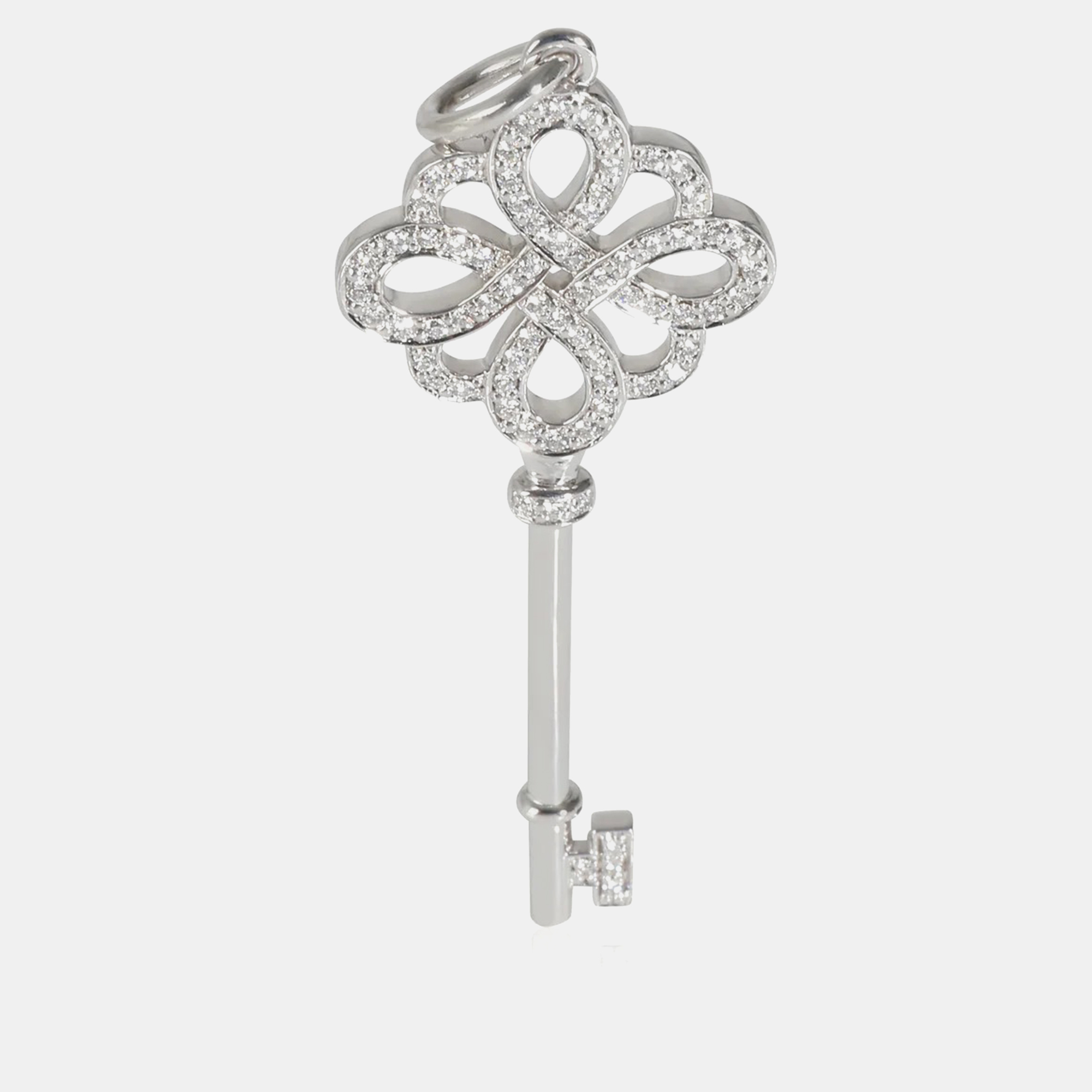 

Tiffany & Co. 18K White Gold and Diamond Keys Knot Pendant