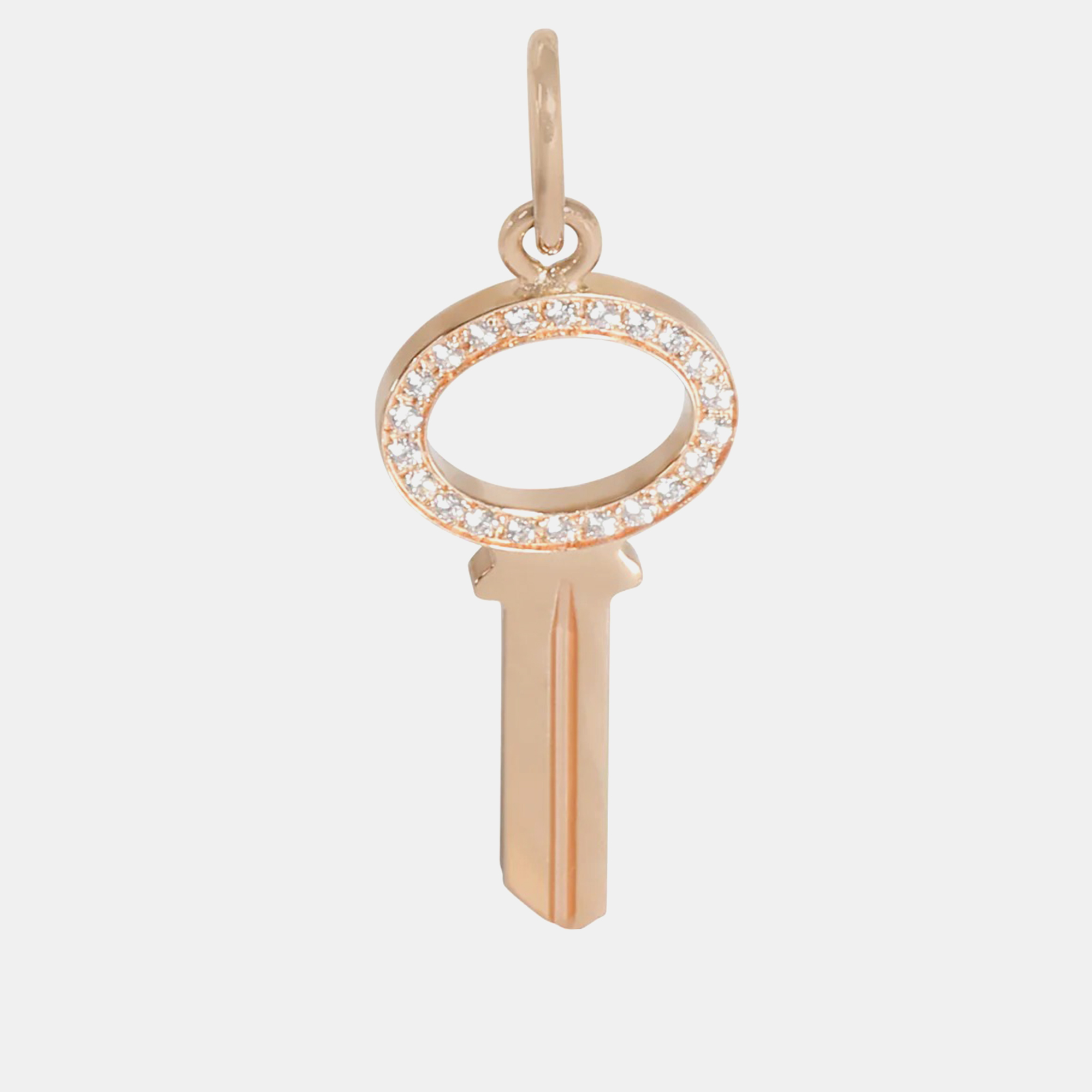 

Tiffany & Co. 18k Rose Gold and Diamond Modern Keys Oval Pendant