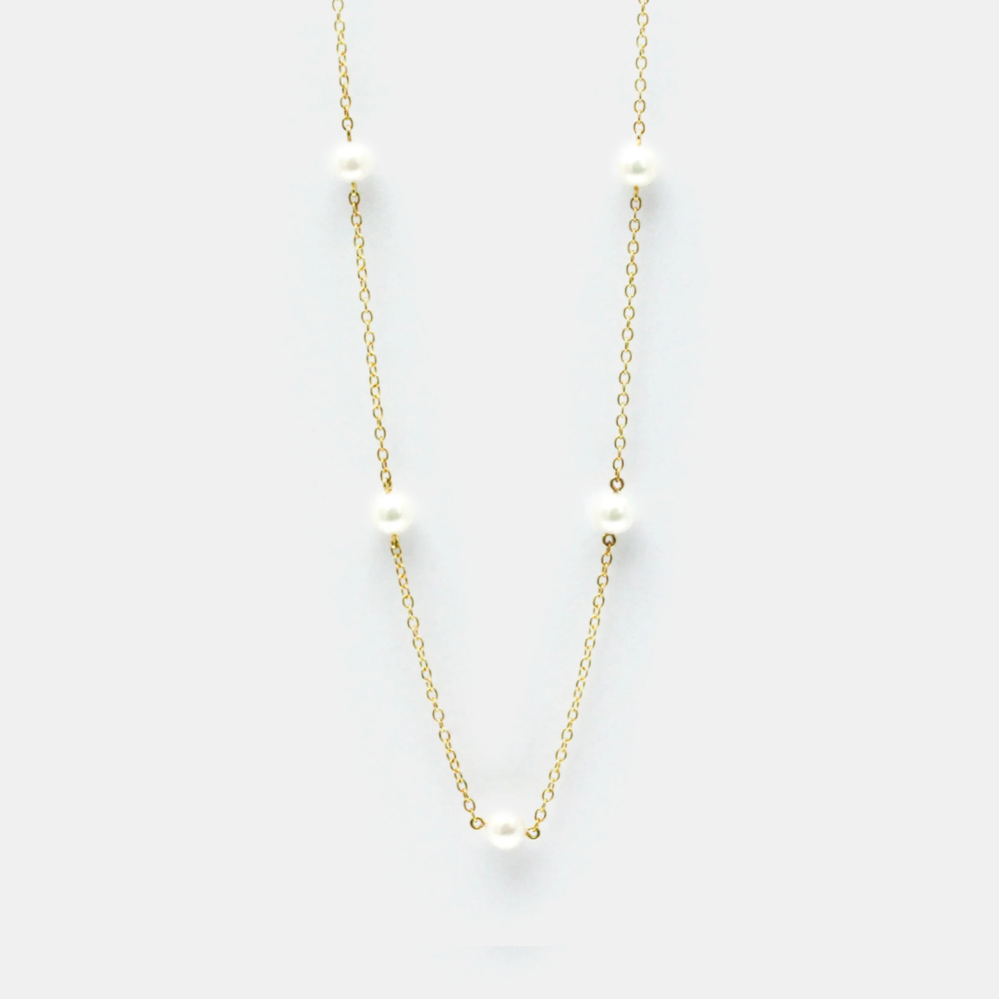 

Tiffany & Co. 18K Yellow Gold and Pearl Elsa Peretti Pearls by the Yard Station Necklace