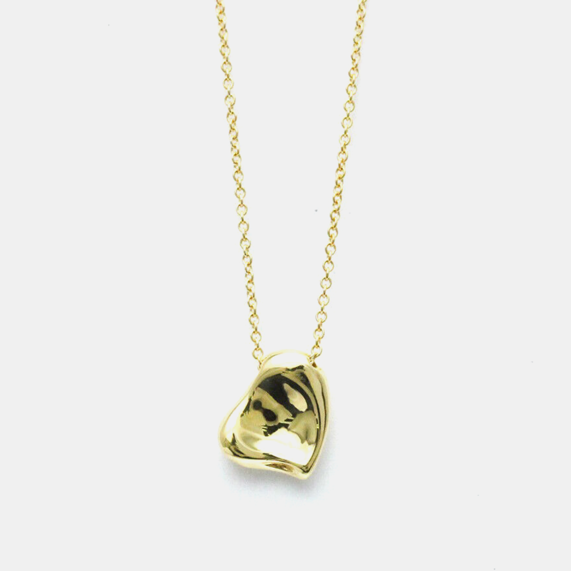 

Tiffany & Co. Full Heart 18K Yellow Gold No Stone Pendant Necklace