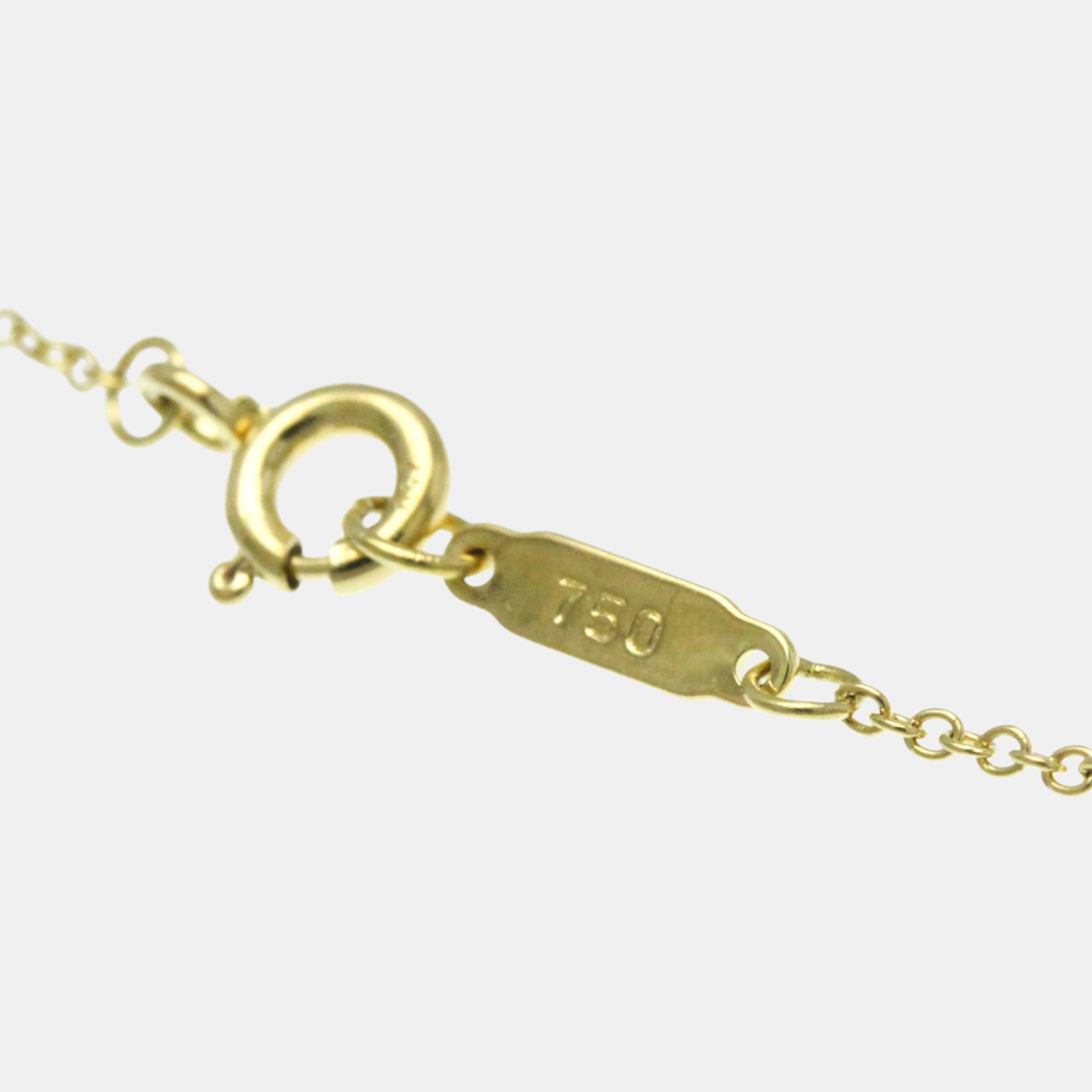 Tiffany & Co. 18K Yellow Gold Diamond Cross Pendant Necklace 