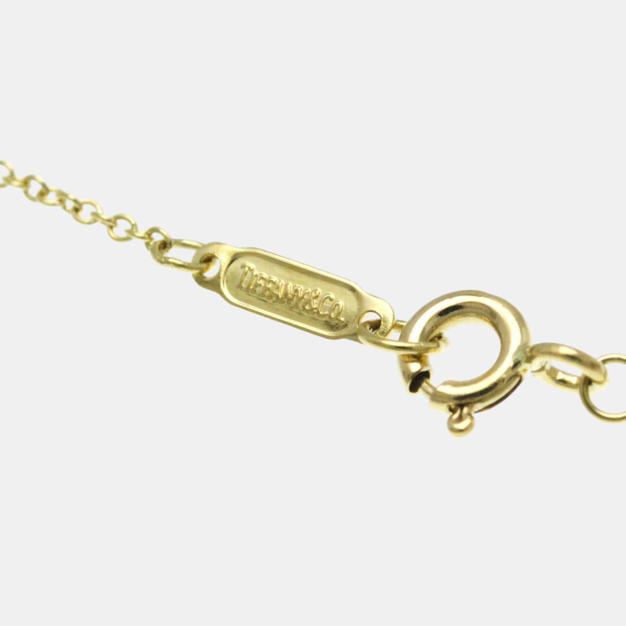 Tiffany & Co. 18K Yellow Gold Diamond Cross Pendant Necklace 