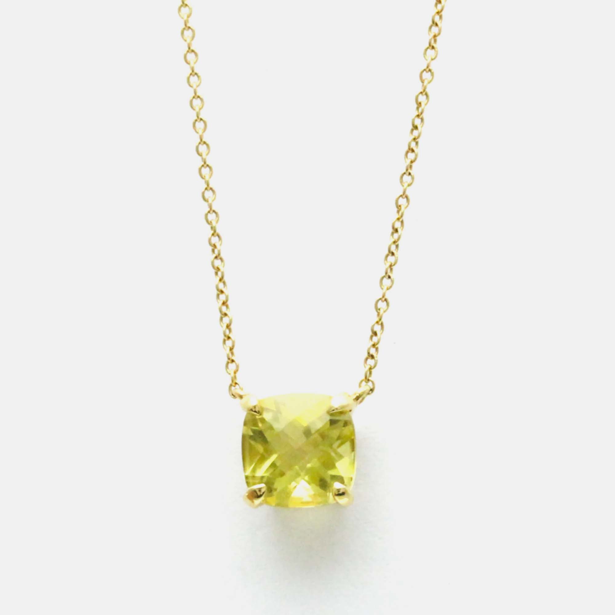 

Tiffany & Co. 18K Yellow Gold and Lemon Quartz Pendant Necklace