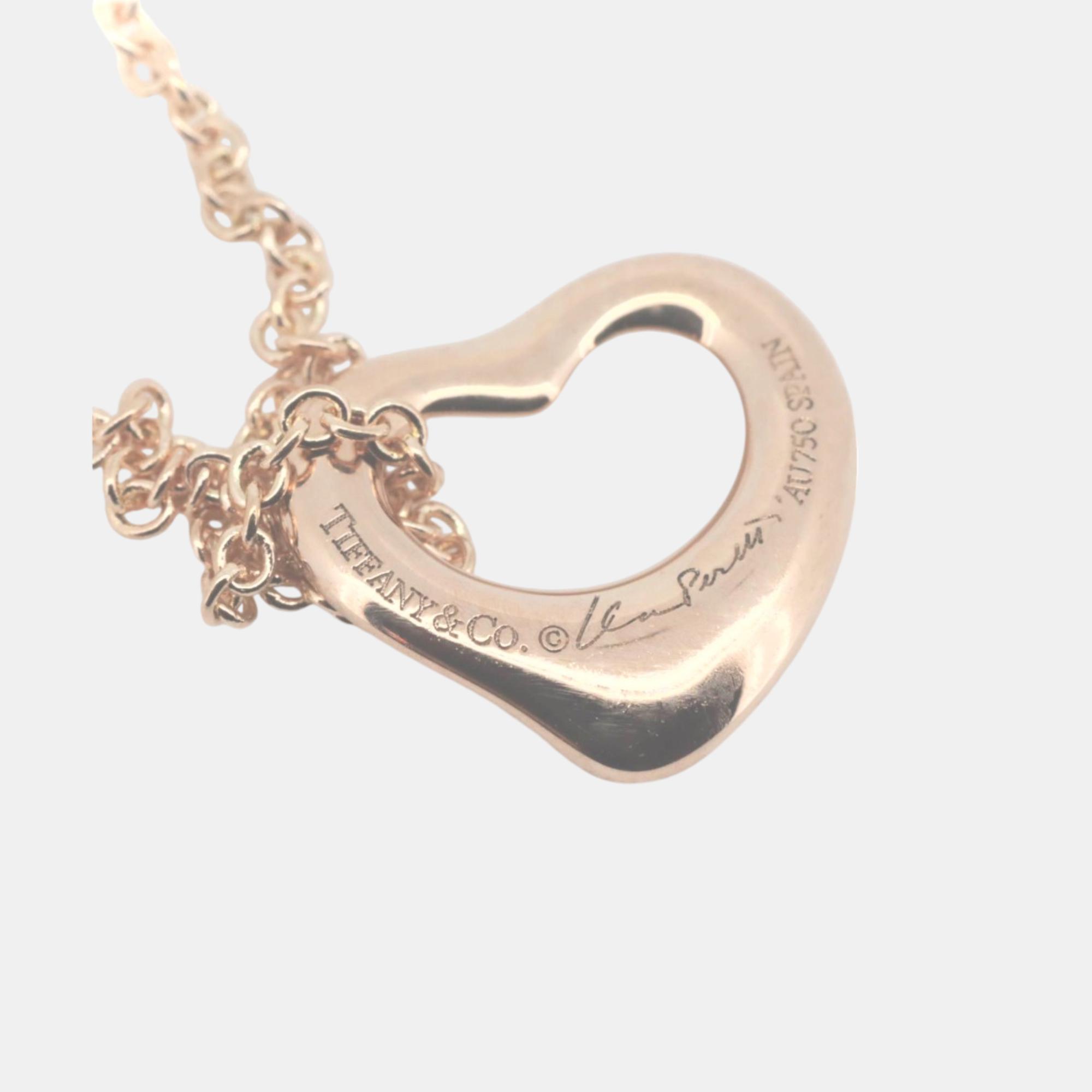 

Tiffany & Co. 18K Rose Gold Open Heart Necklace