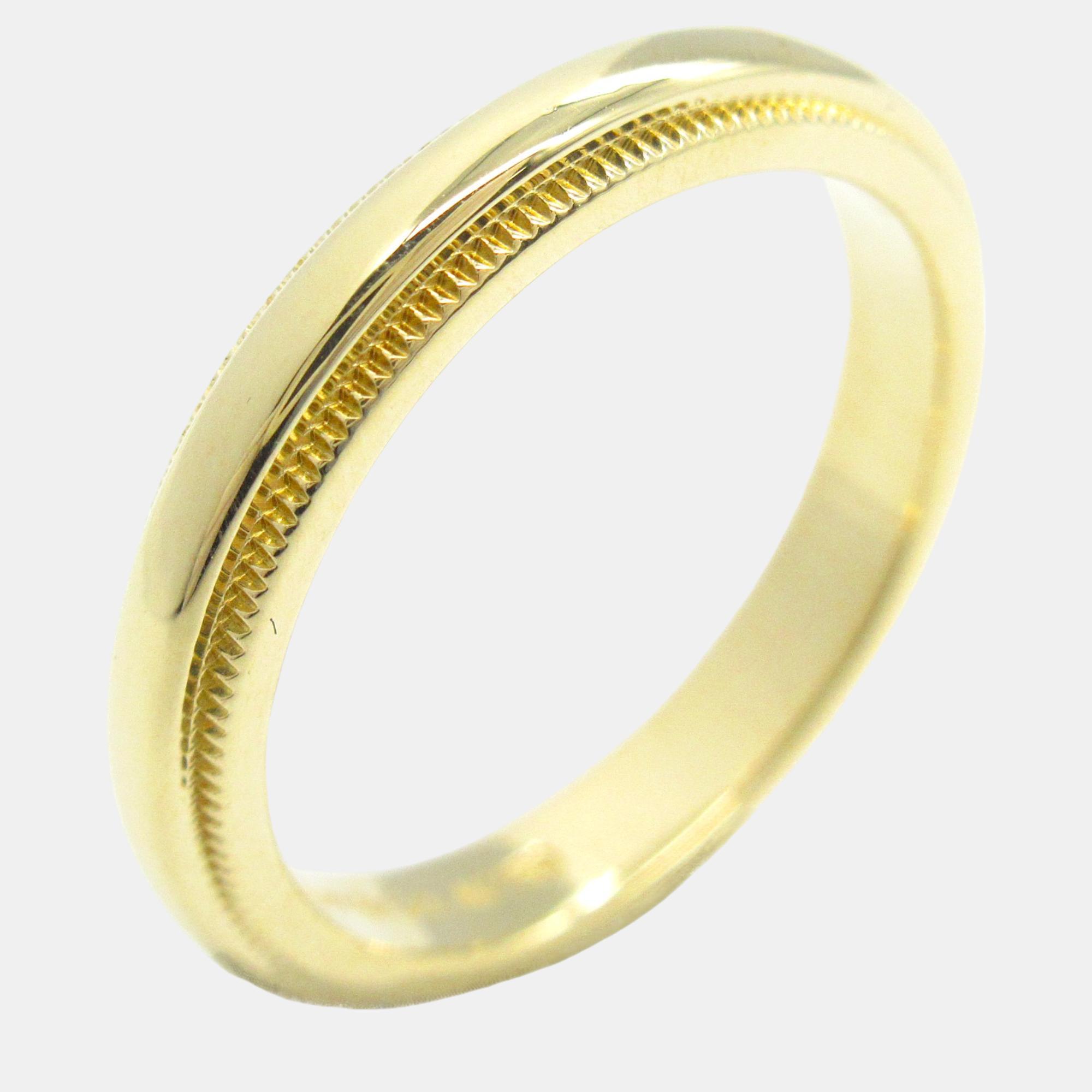 

Tiffany & Co. 18K Yellow Gold Milgrain Band Ring EU 49