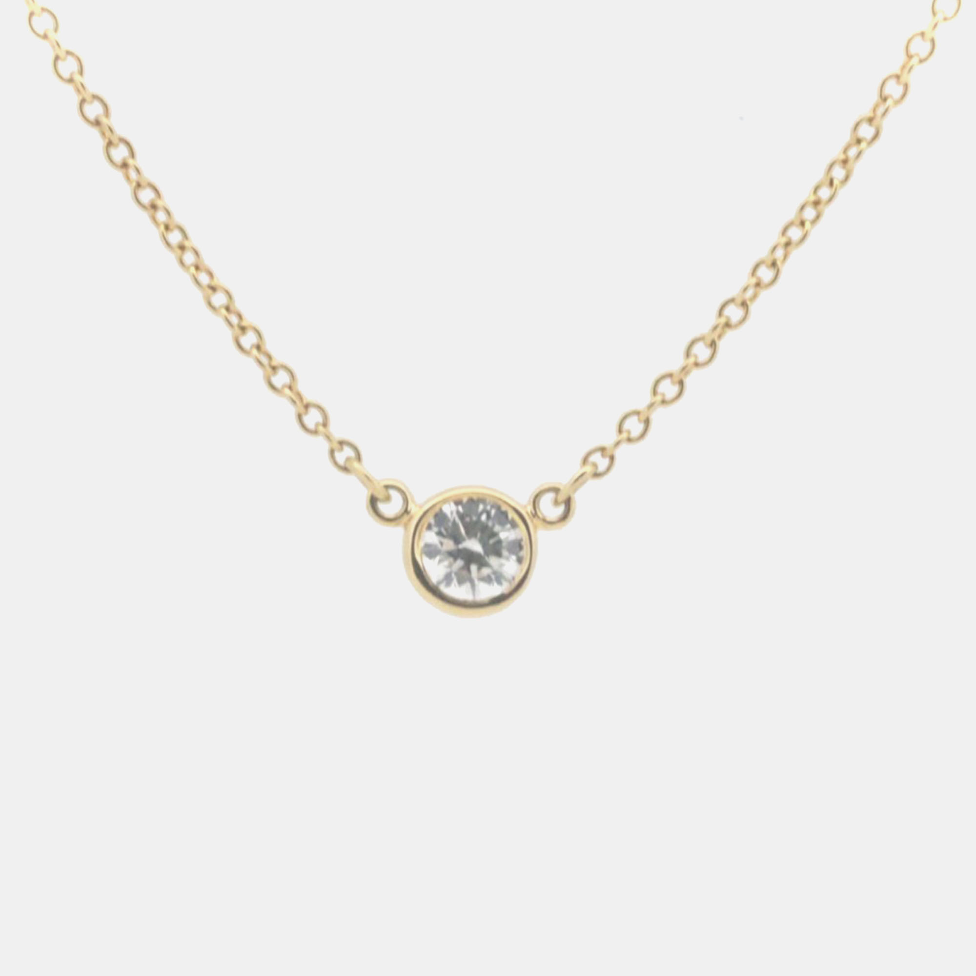 

Tiffany & Co. 18K Yellow Gold and Diamond Elsa Peretti Diamonds By The Yard Pendant Necklace