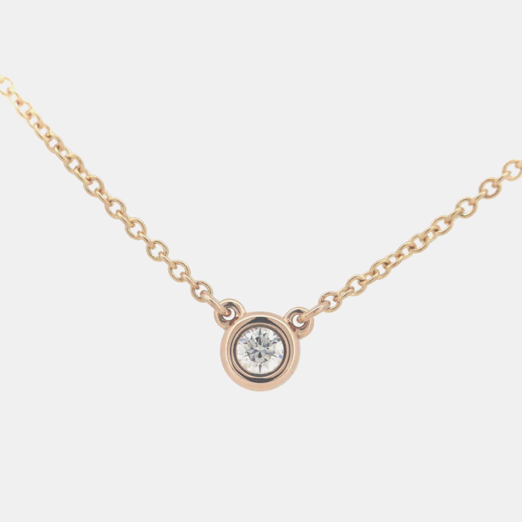 

Tiffany & Co. 18K Rose Gold and Diamond Elsa Peretti Diamonds By The Yard Pendant Necklace