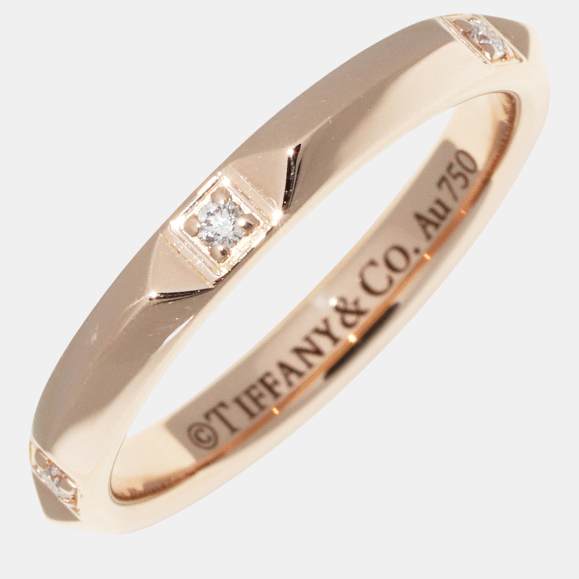 

Tiffany & Co. 18K Rose Gold and Diamond True Band Ring EU 48