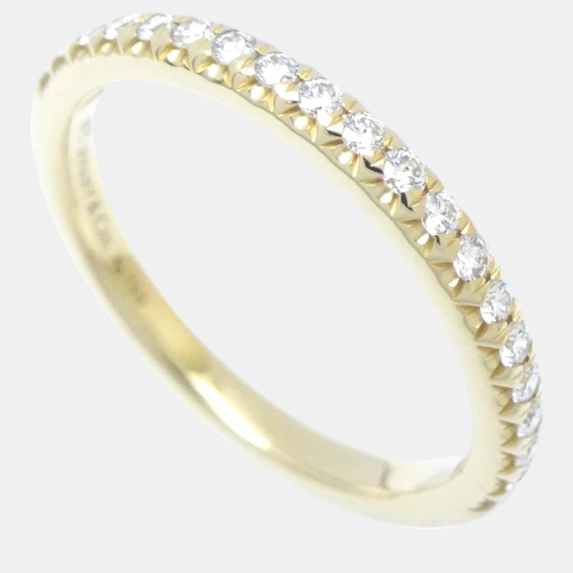 

Tiffany & Co. 18K Yellow Gold and Diamond Half Eternity Band Ring EU 49