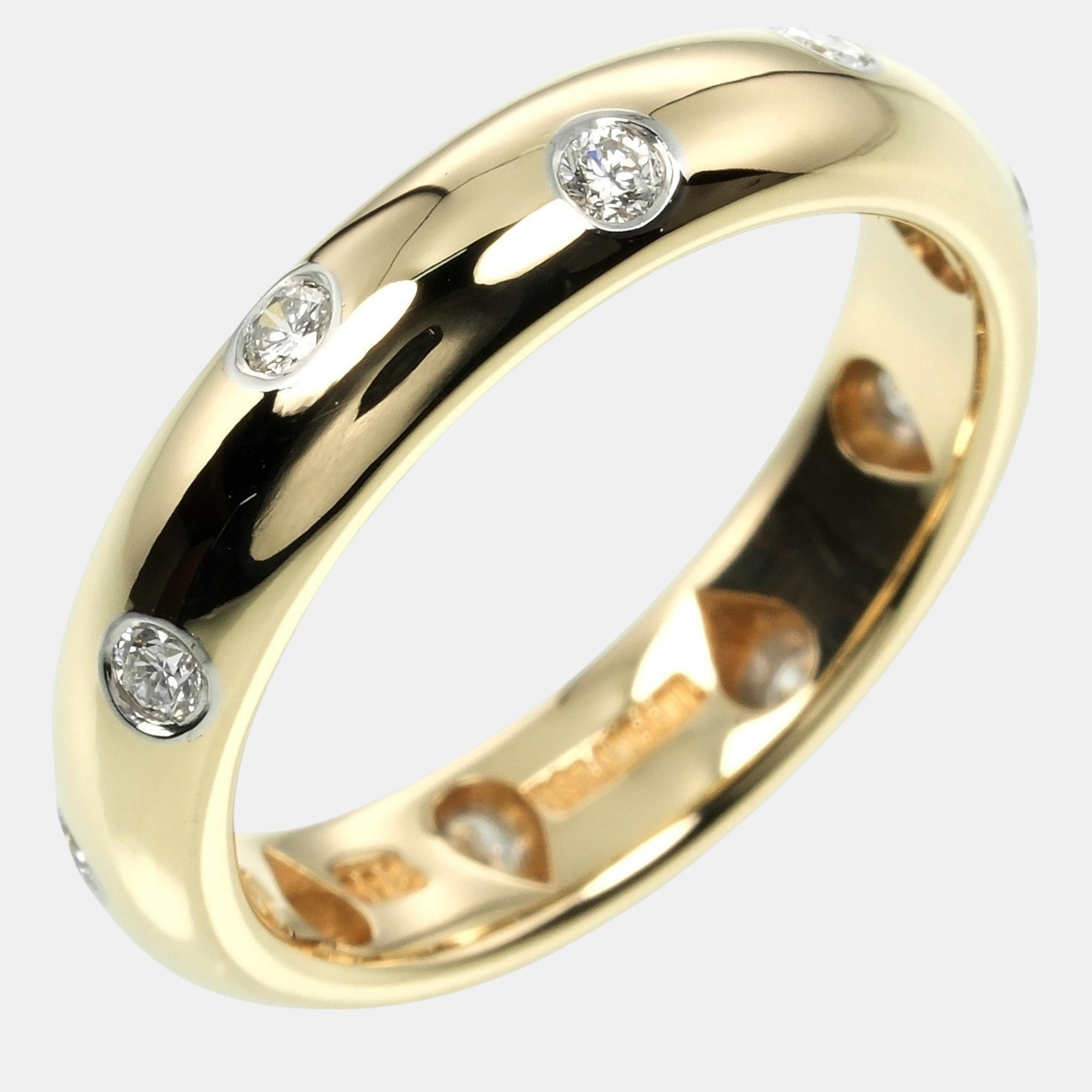 

Tiffany & Co. 18K Yellow Gold and Diamond Etoile Band Ring EU 49