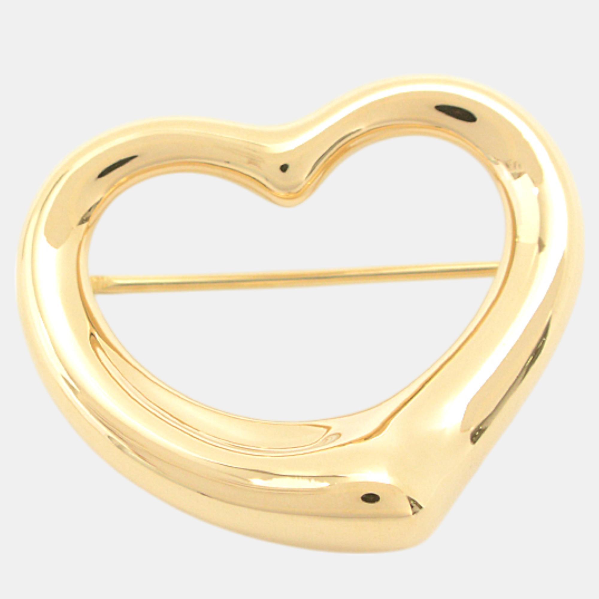 

Tiffany & Co. 18K Yellow Gold Open Heart Brooch