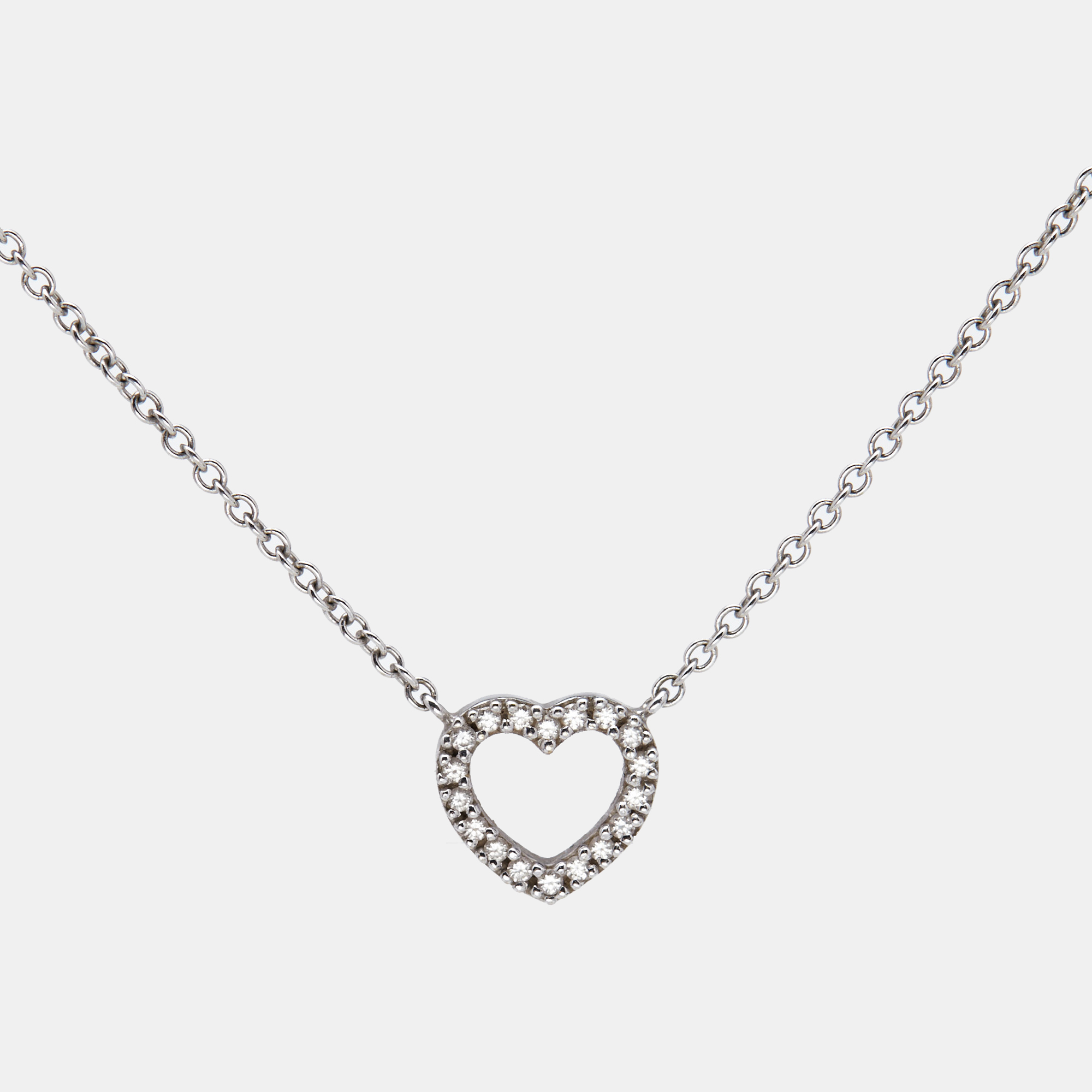 

Tiffany & Co. Mini Metro Heart 18k White Gold Necklace