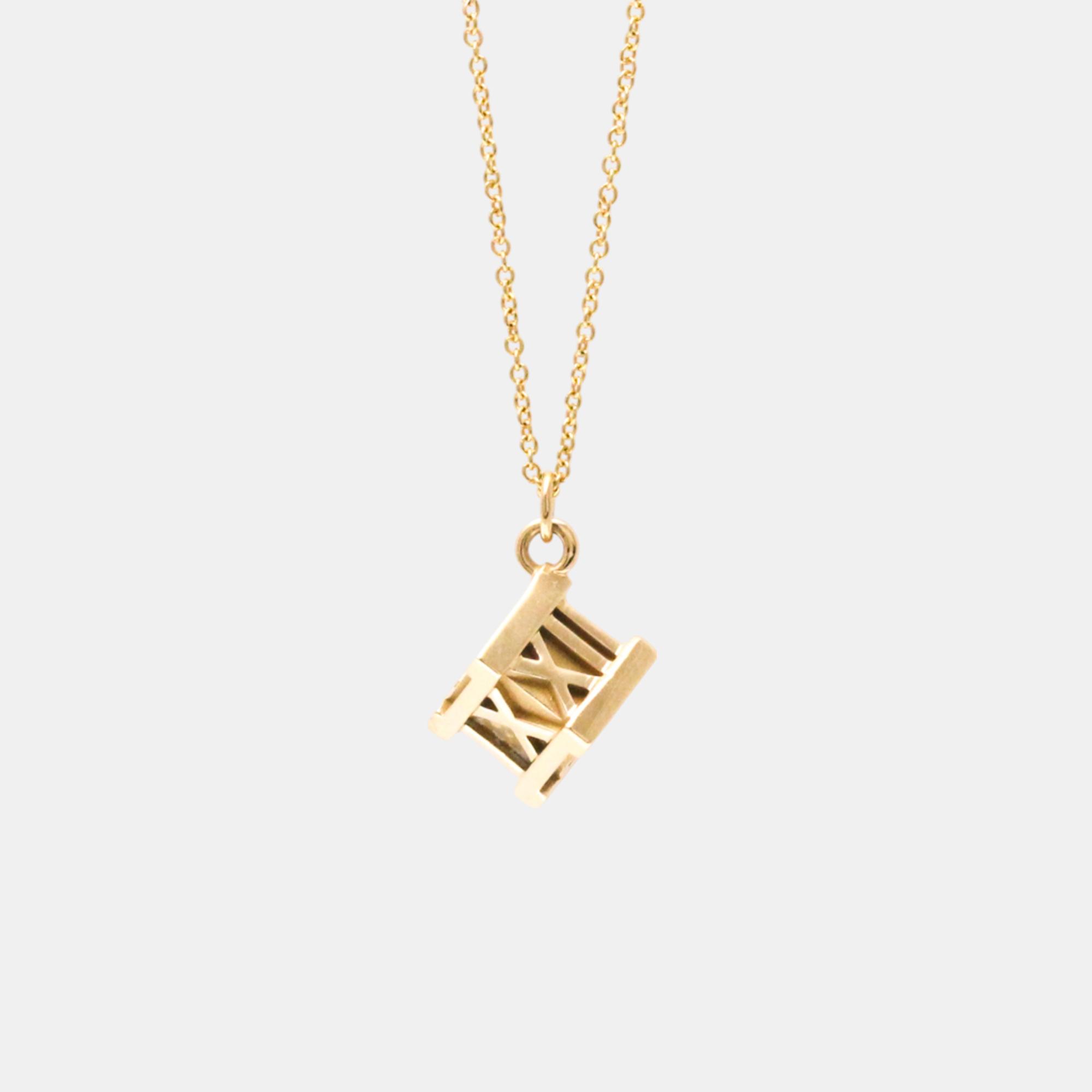 

Tiffany & Co. 18K Yellow Gold Atlas Cube Pendant Necklace