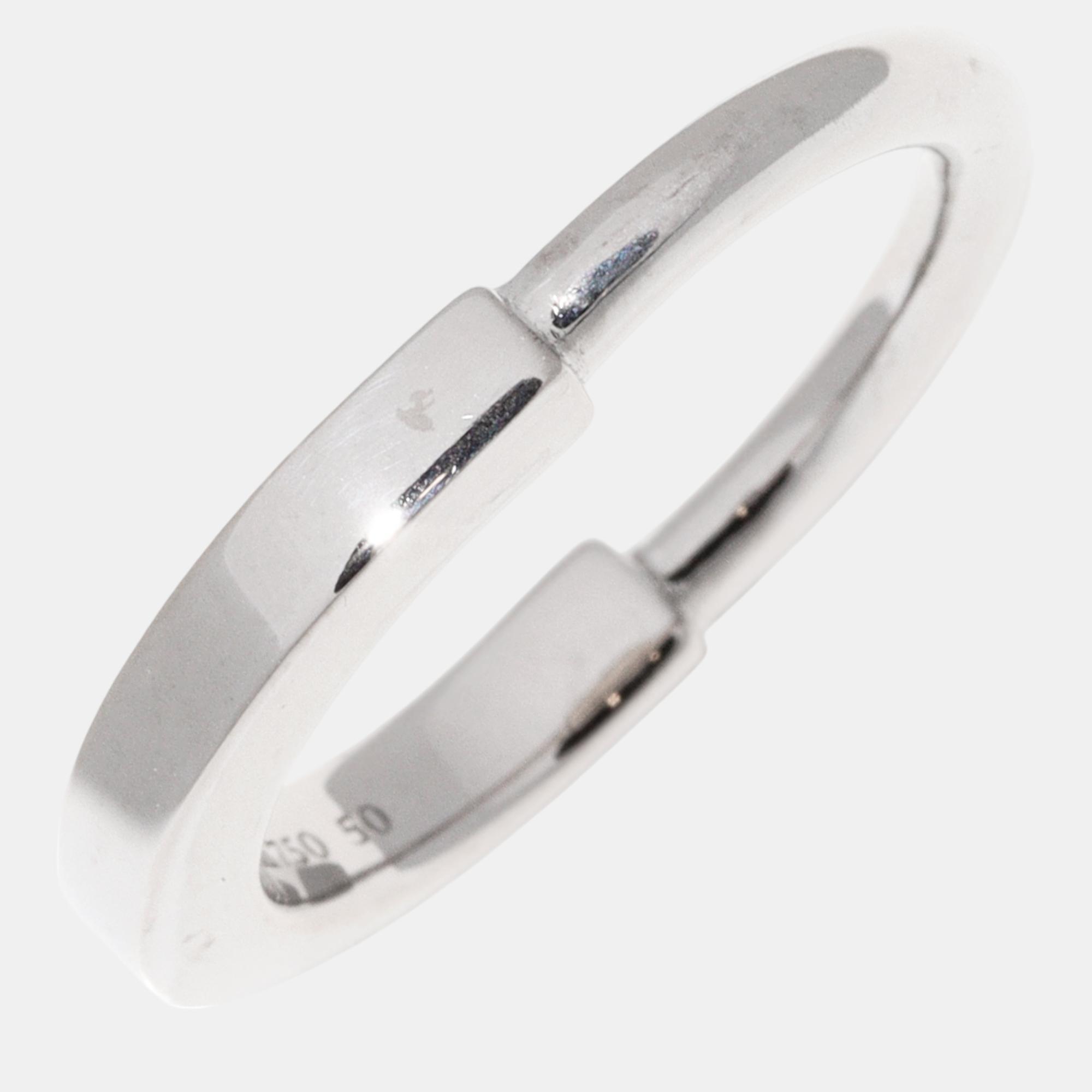 

Tiffany & Co 18K White Gold Rock Ring EU 48