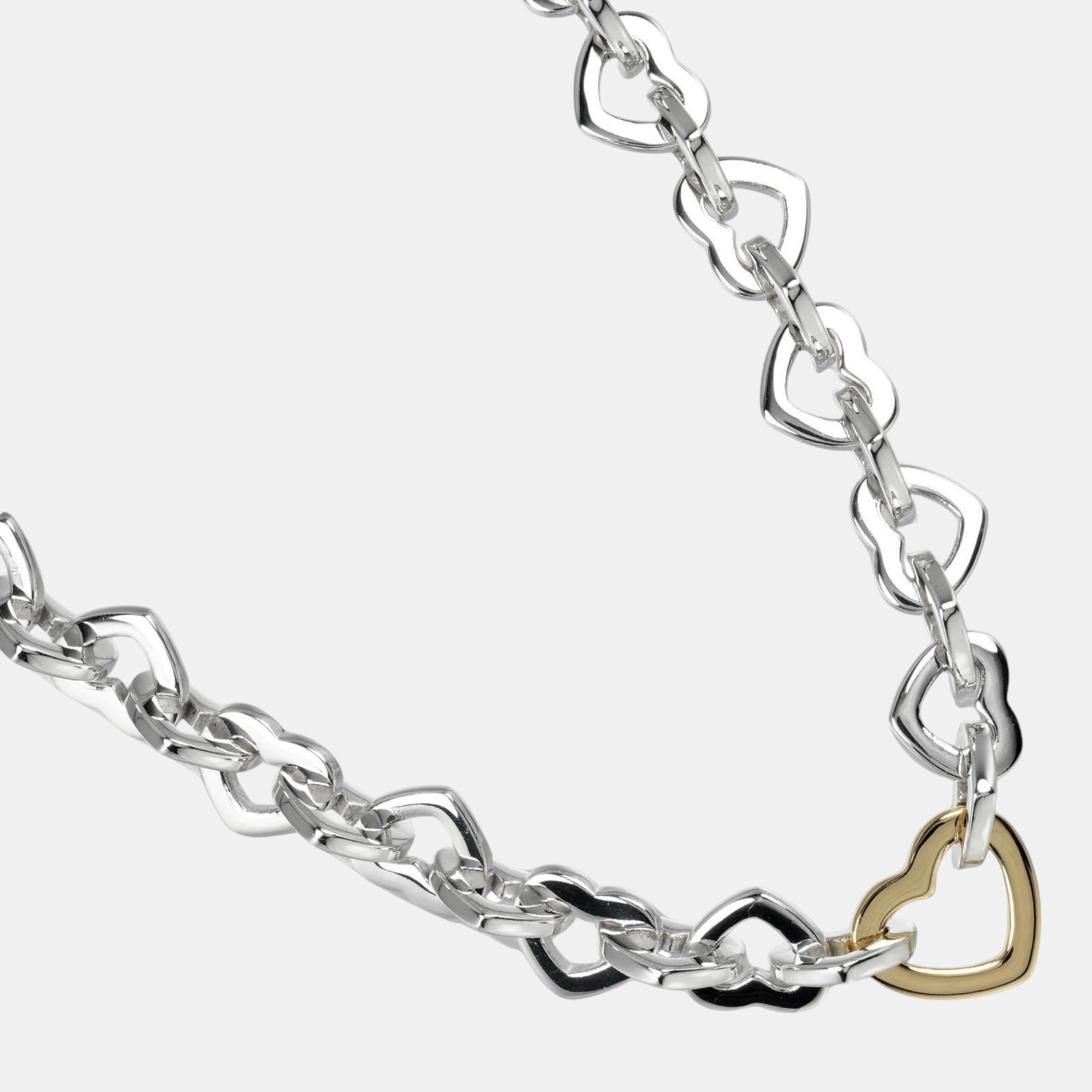 

Tiffany & Co Heart Link Necklace Silver 925 18K Gold